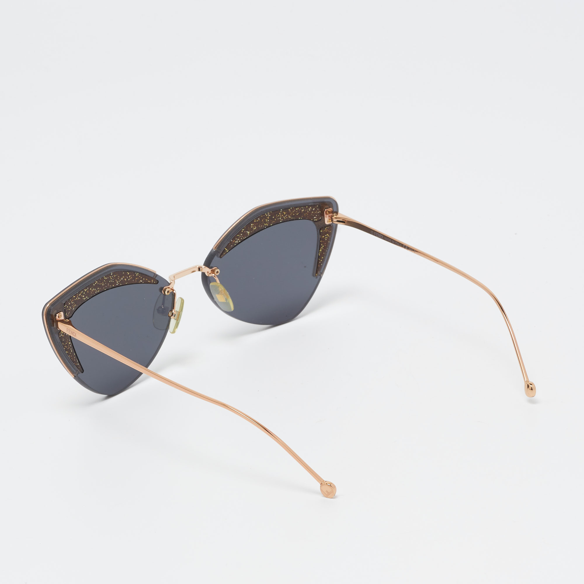 

Fendi Black/Gold Glitter FF0355/S Rimless Butterfly Sunglasses