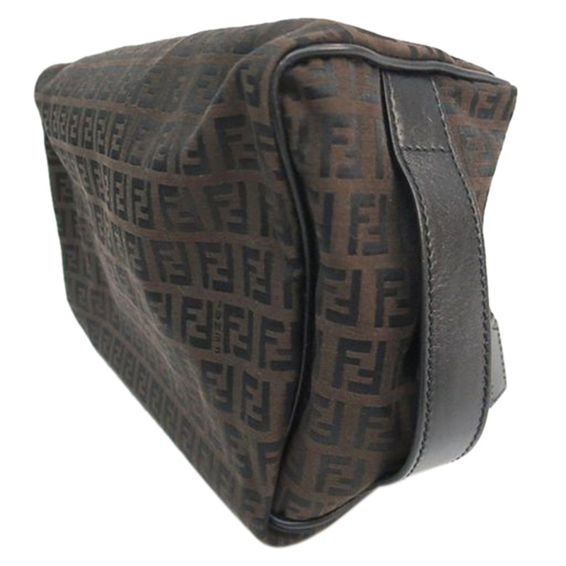 Pre Owned Fendi  Bi Color Zucchino Canvas Cosmetic Pouch