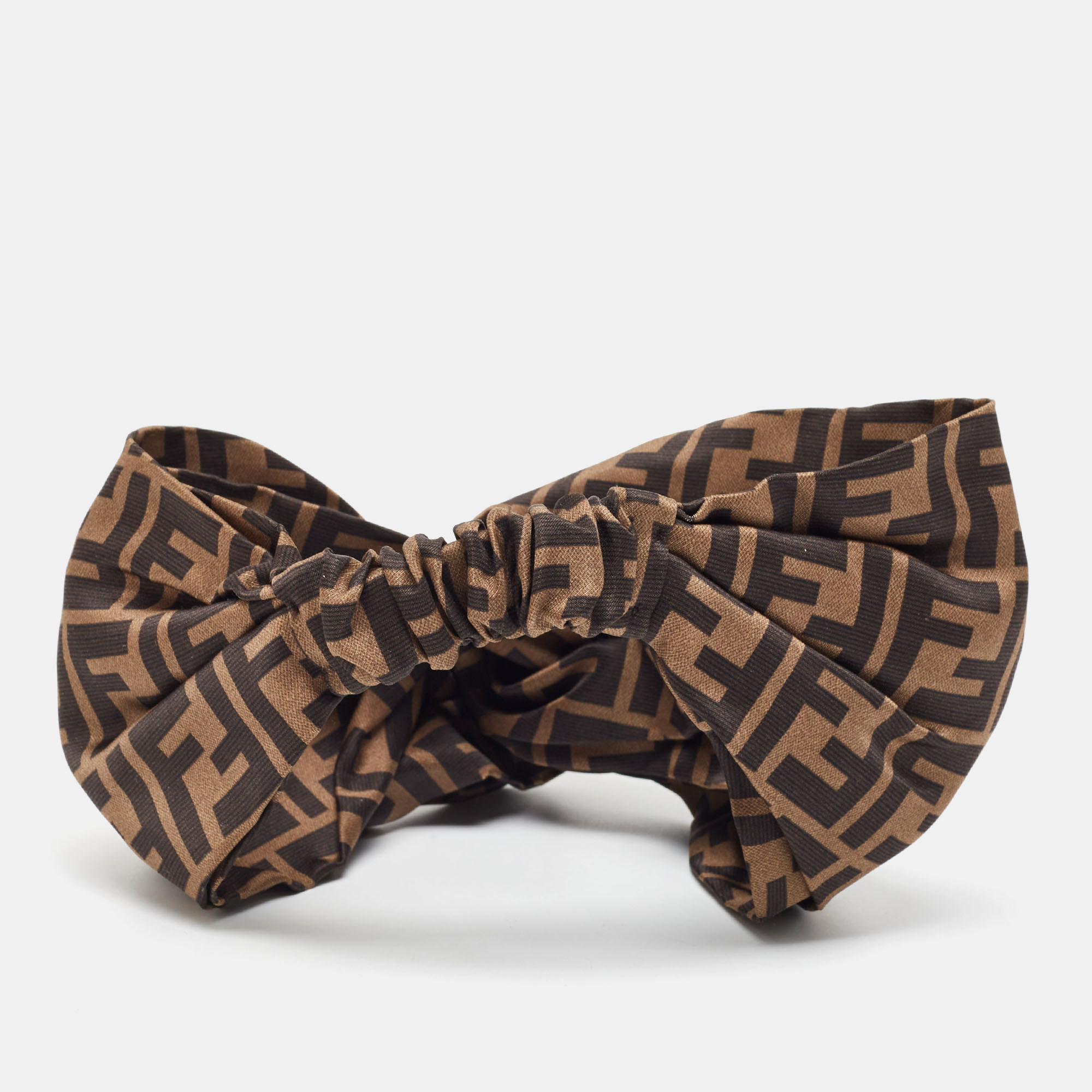 

Fendi Brown Zucca Monogram Silk Knotted Head Band