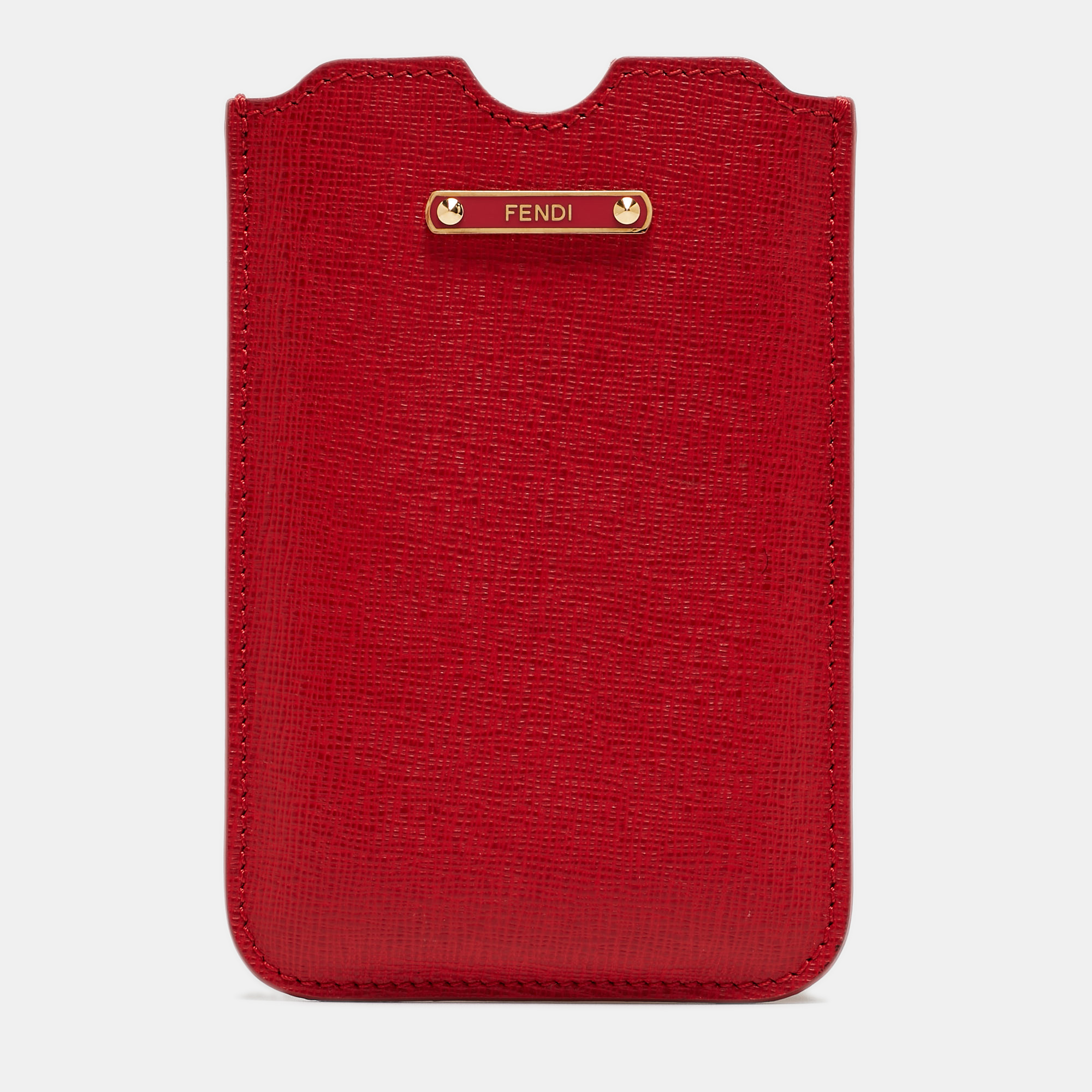 

Fendi Red Leather Logo Phone Cover