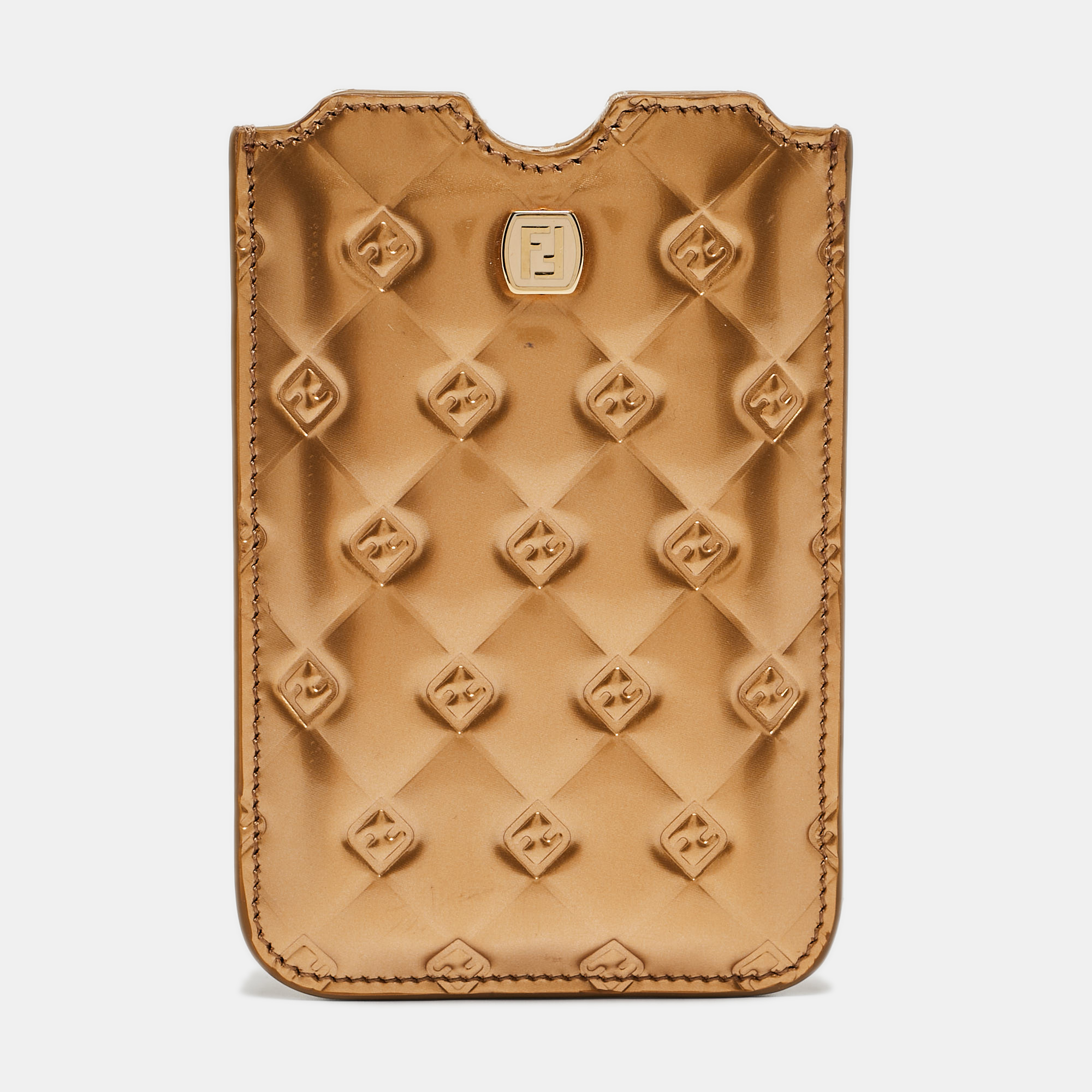 

Fendi Gold Embossed Leather Fendilicious Phone Cover