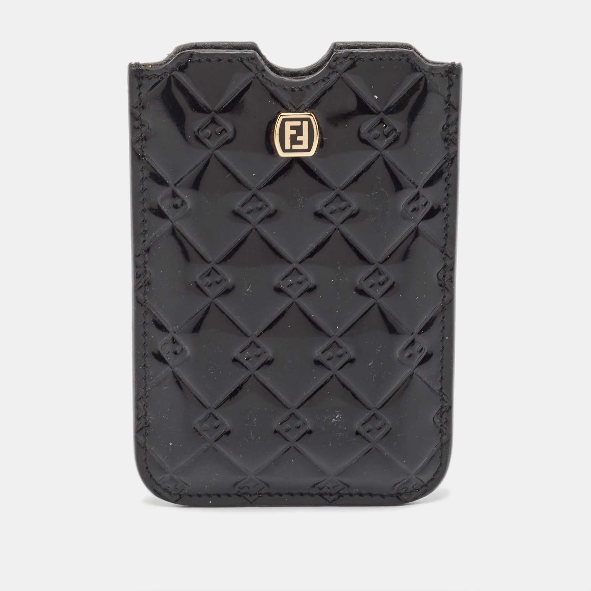 

Fendi Black Embossed Patent Leather Fendilicious Phone Cover