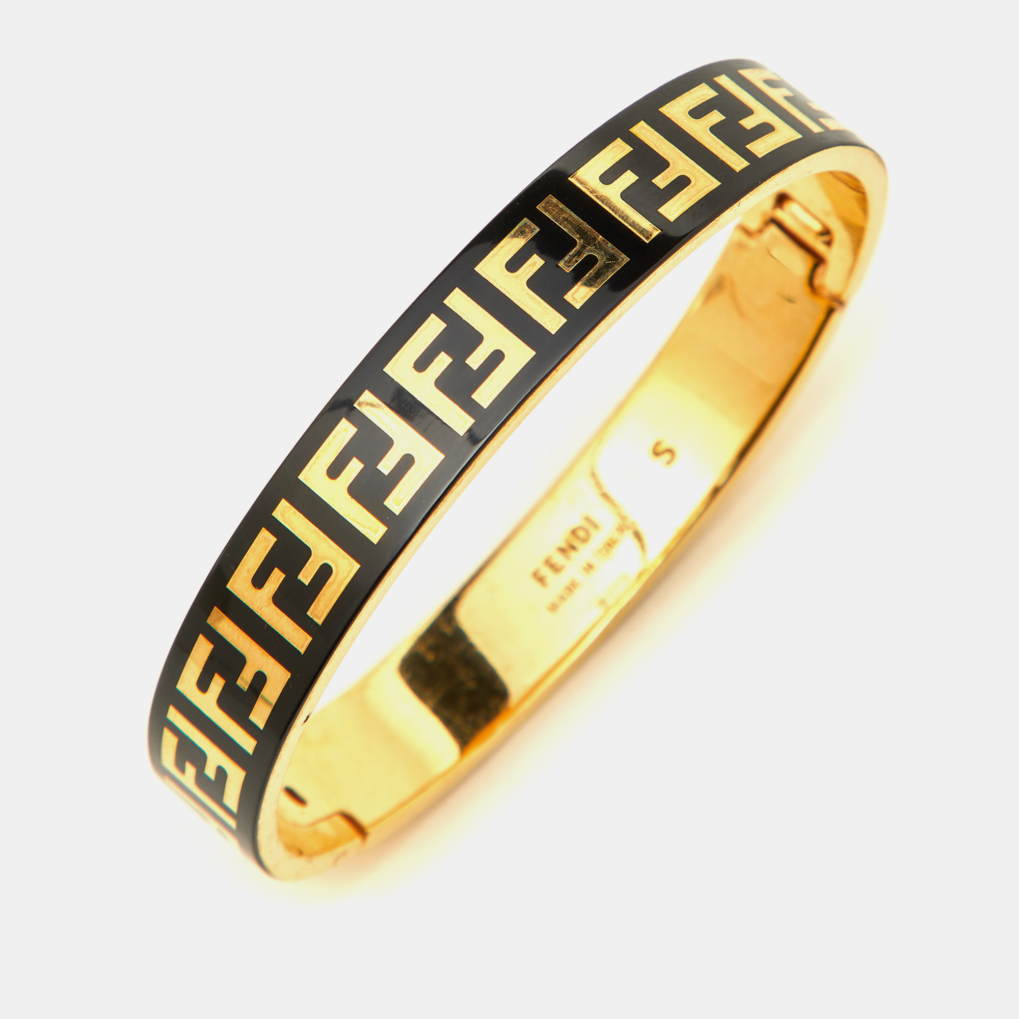 

Fendi FF Enamel Gold Tone Bracelet