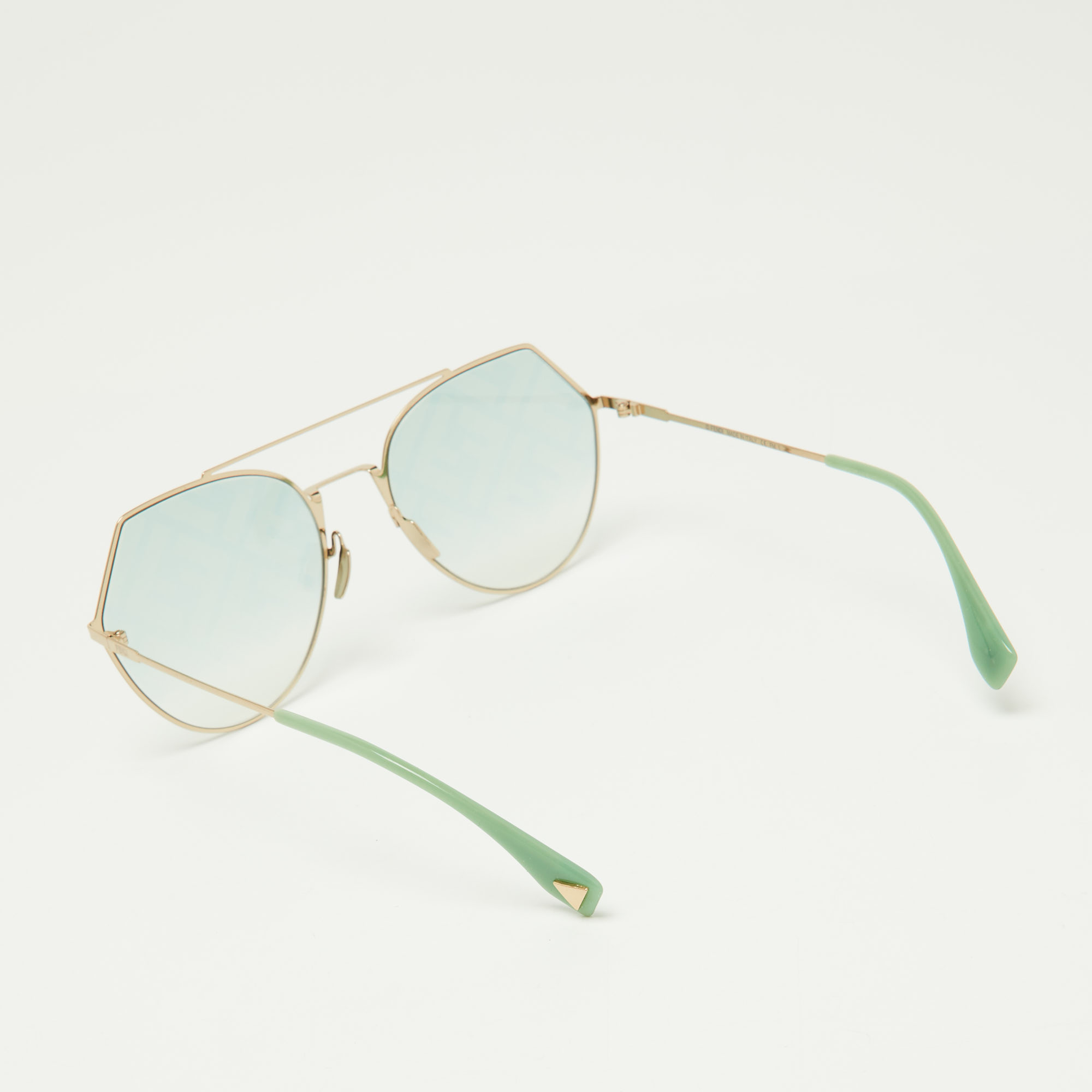 

Fendi Gold Tone/Green Gradient FF0194/S Geometric Sunglasses