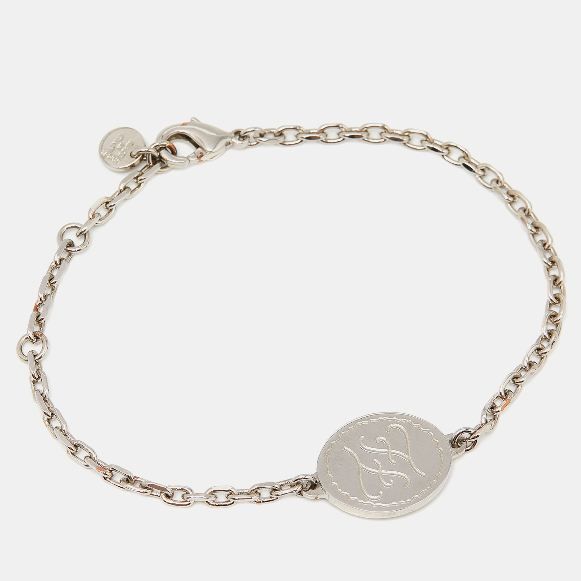 

Fendi Silver Tone FF Tag Chain Bracelet