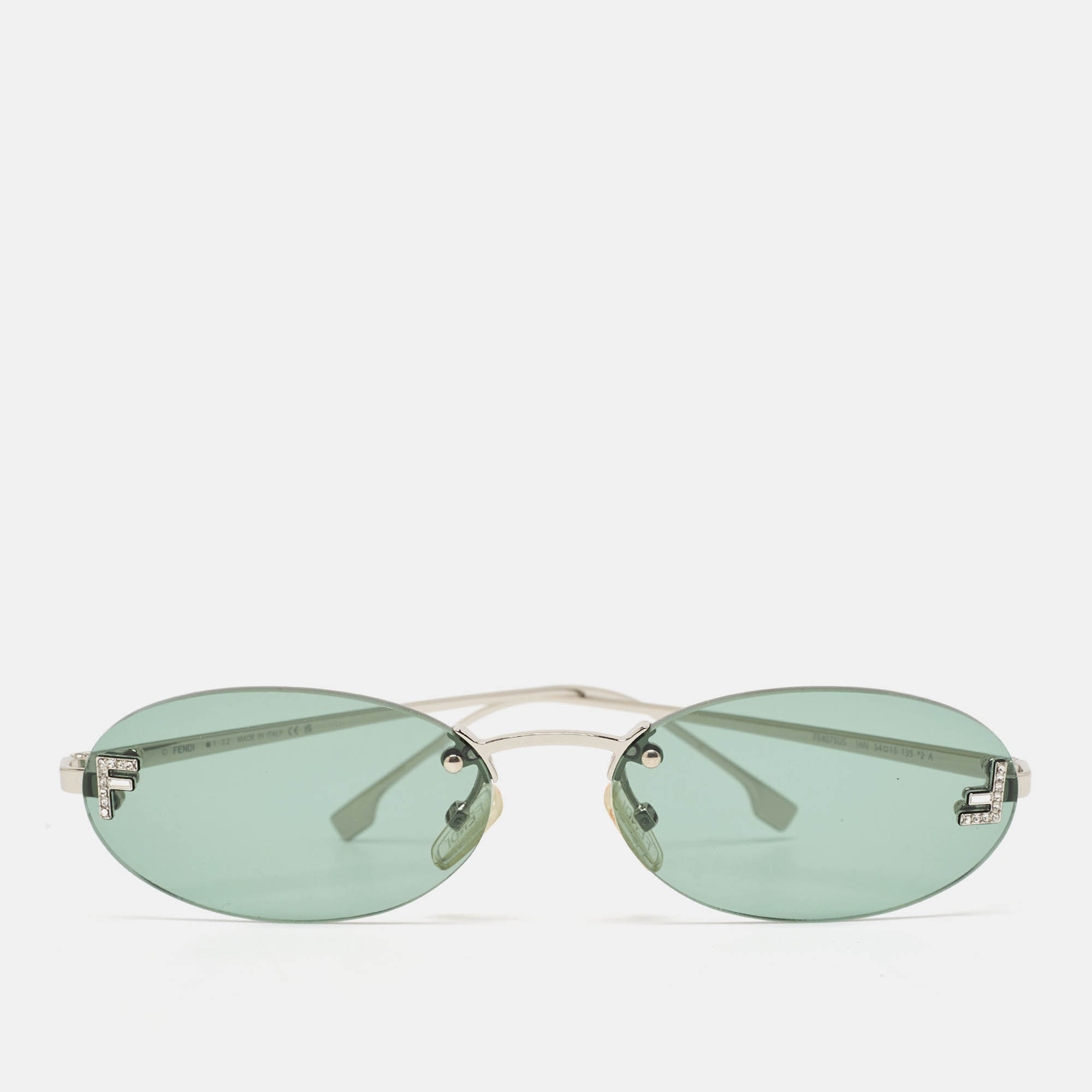 

Fendi Green/Silver FF4075US FF Crystals Oval Sunglasses