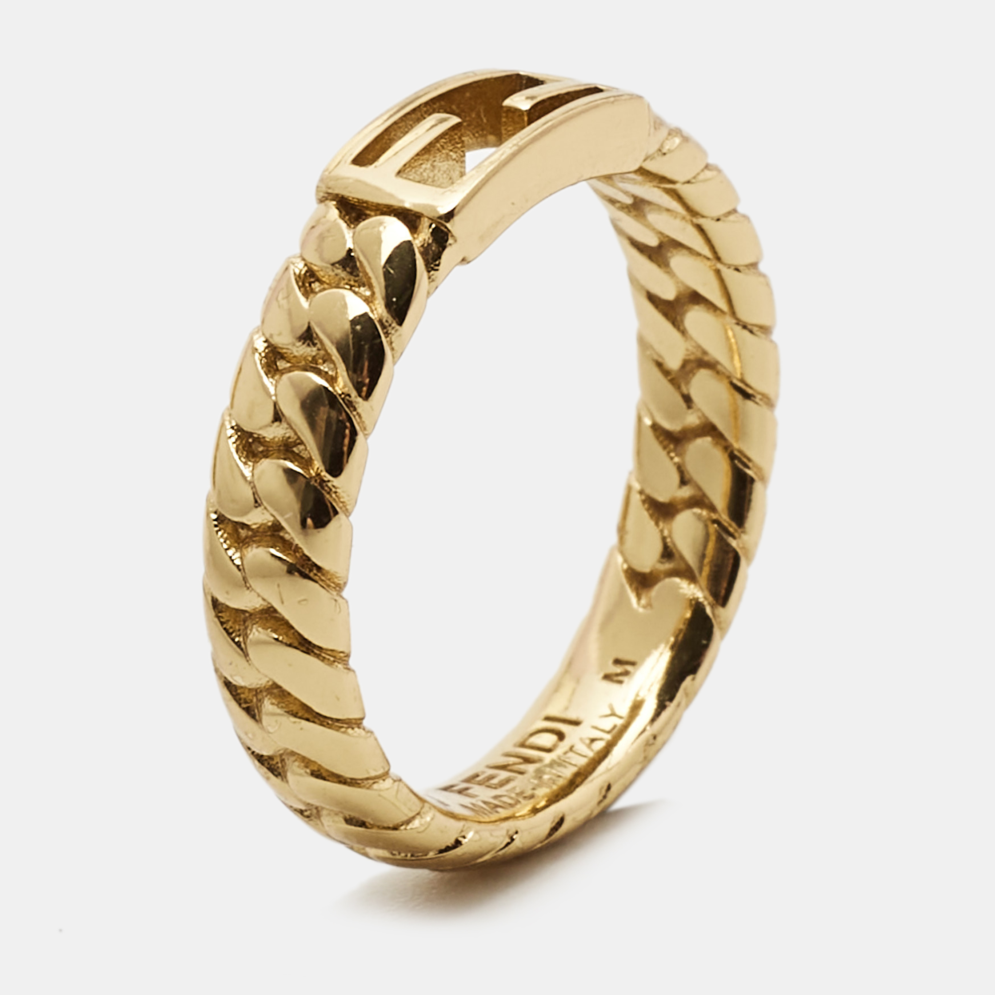 

Fendi Baguette Gold Tone Ring Size