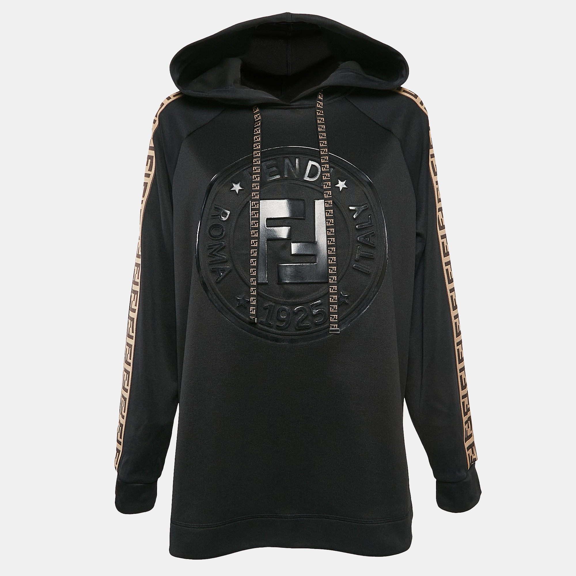 

Fendi Black Zucca FF Logo Print Jersey Hoodie S