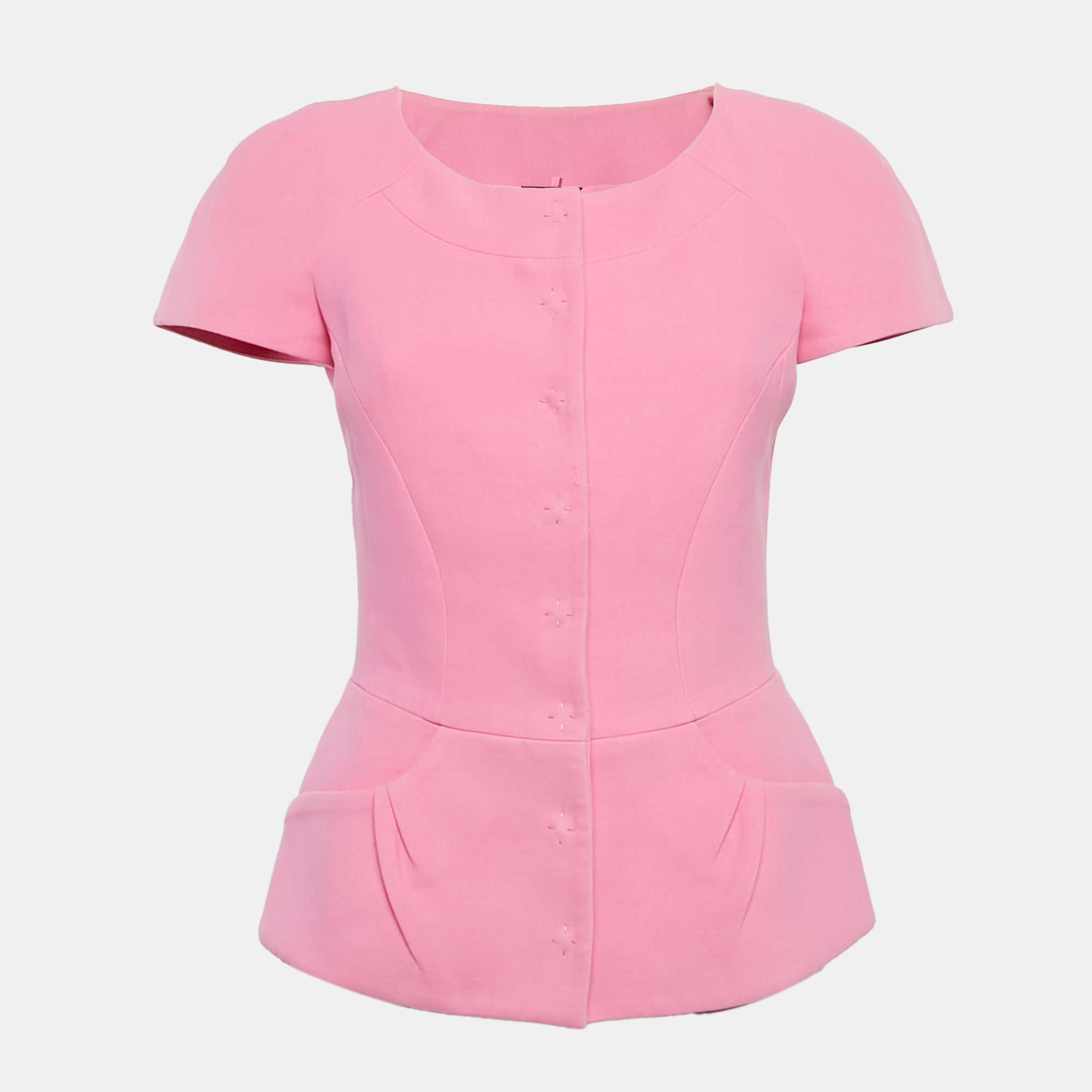 

Fendi Pink Cotton Button Front Blouse S