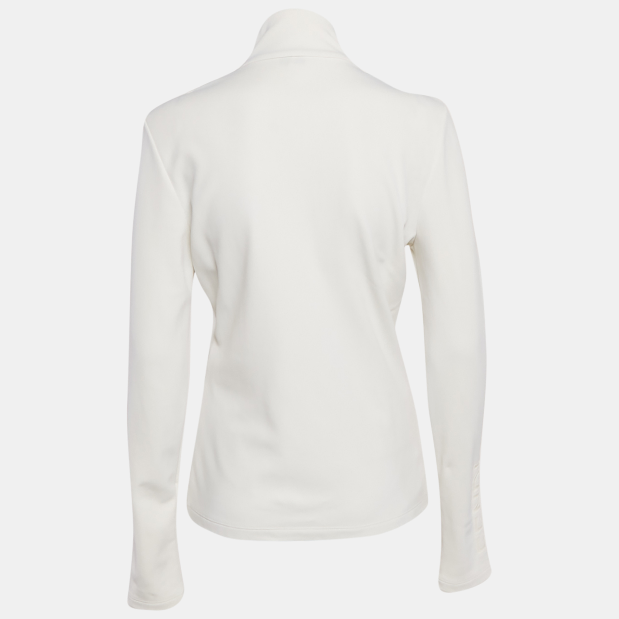 Fendi White Jersey Zip-Up Jacket M 