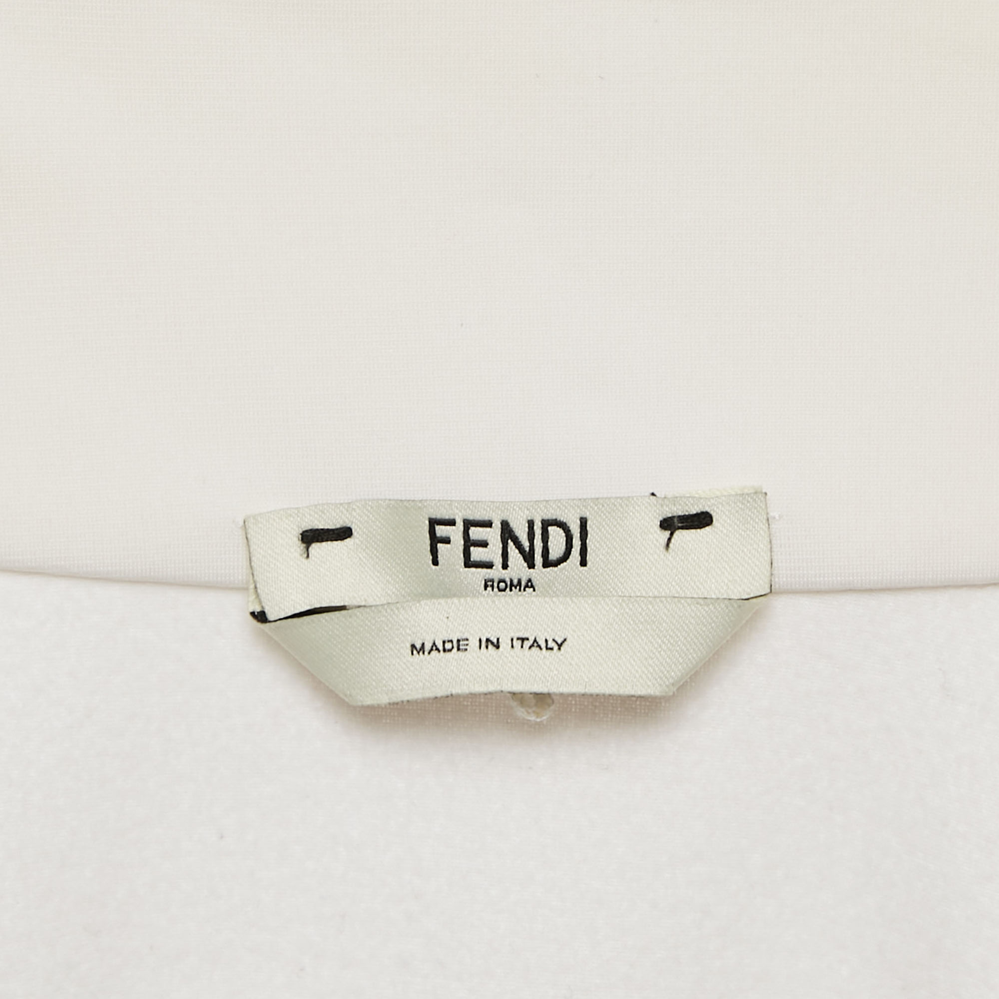 Fendi White Jersey Zip-Up Jacket M 