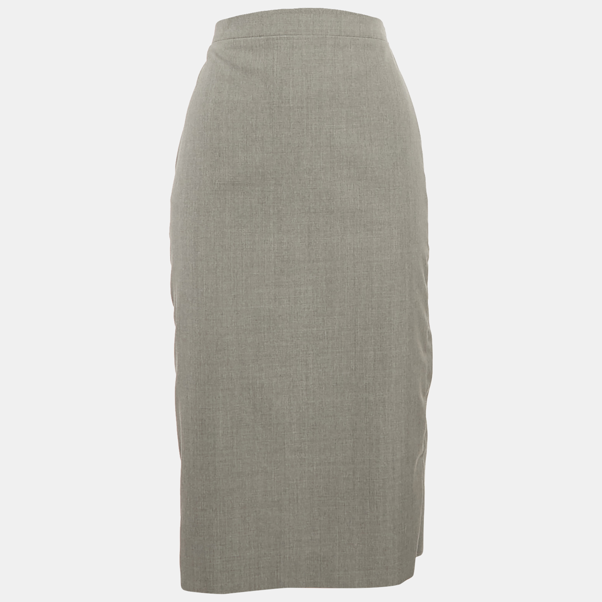 

Fendi Grey Wool Zipper Detail Pencil Skirt M