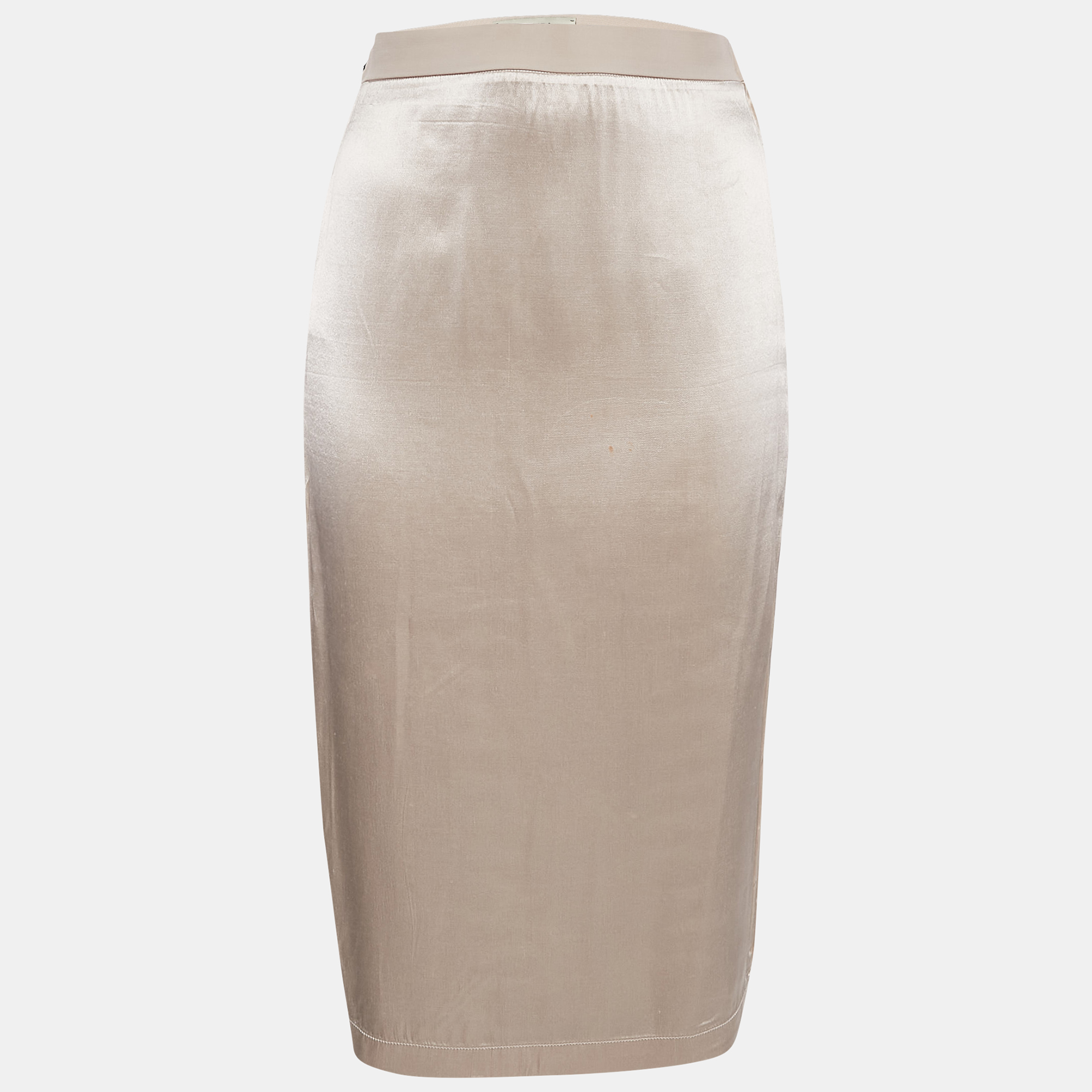 

Fendi Light Pink Gabardine Zip-Up Midi Skirt S