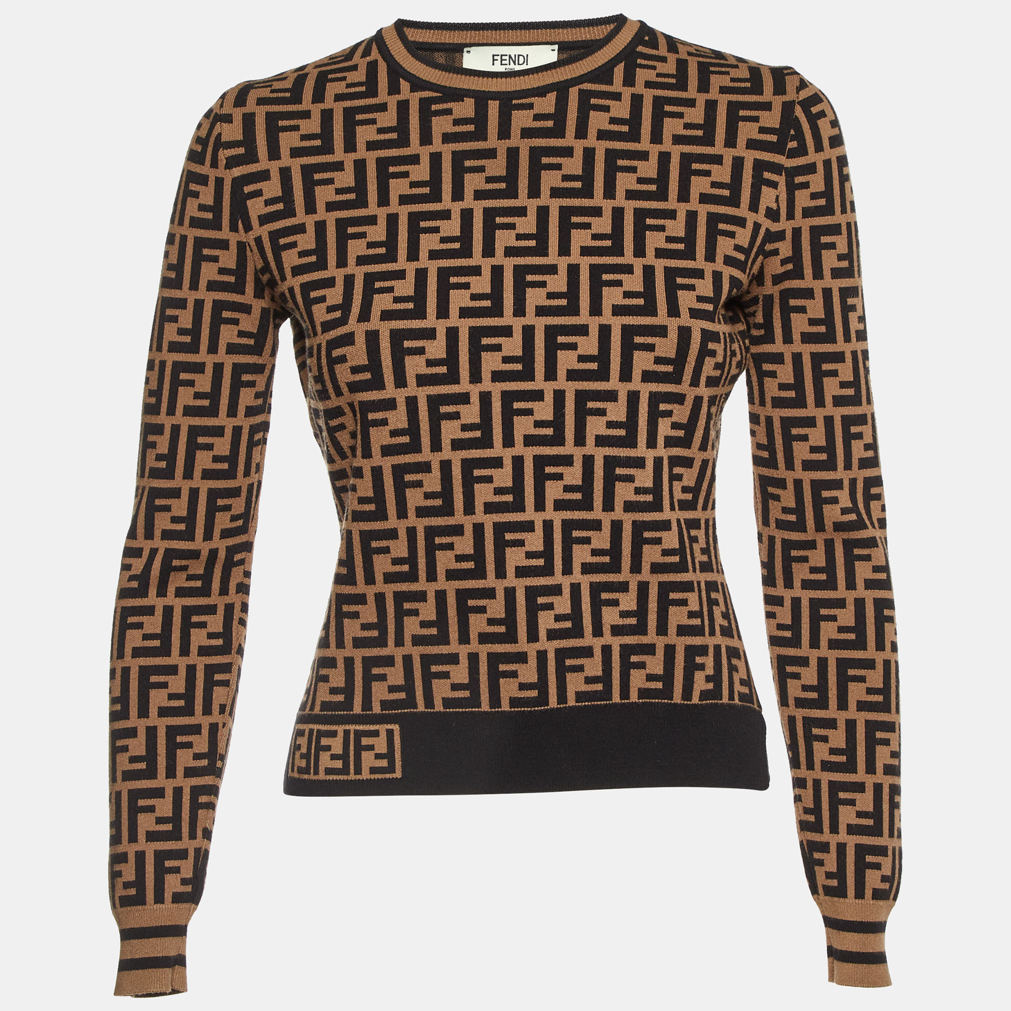 

Fendi Brown Zucca Monogram Knit Sweatshirt S