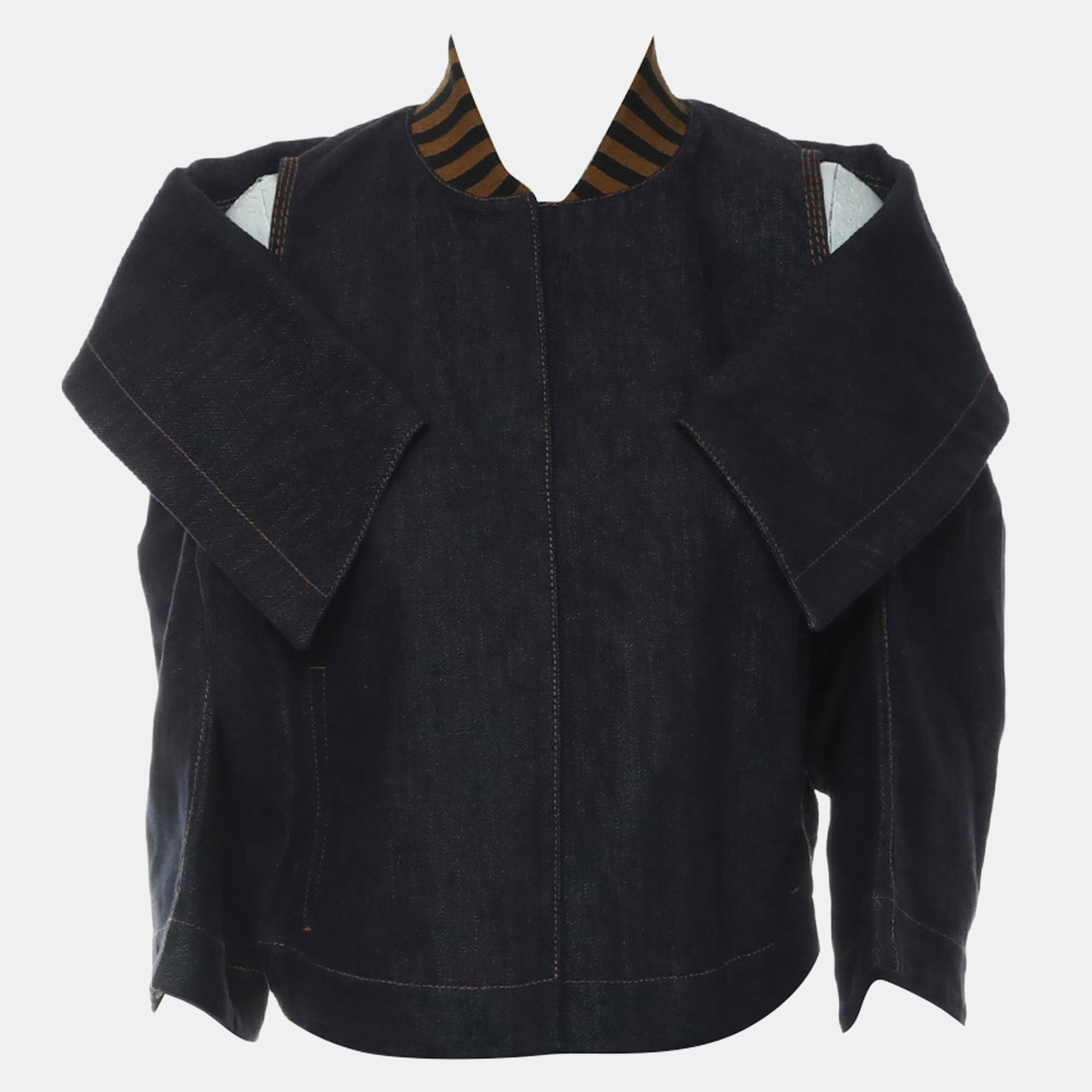 

Shoulder Cut-Out Denim Jacket, Blue