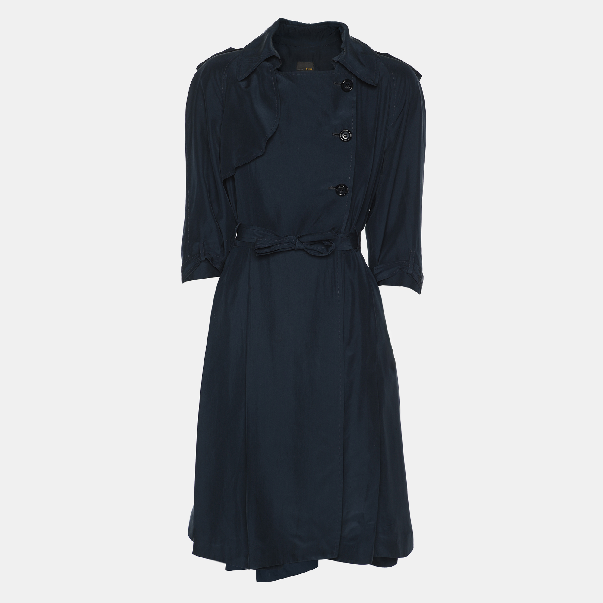 

Fendi Navy Blue Silk Belted Dress S