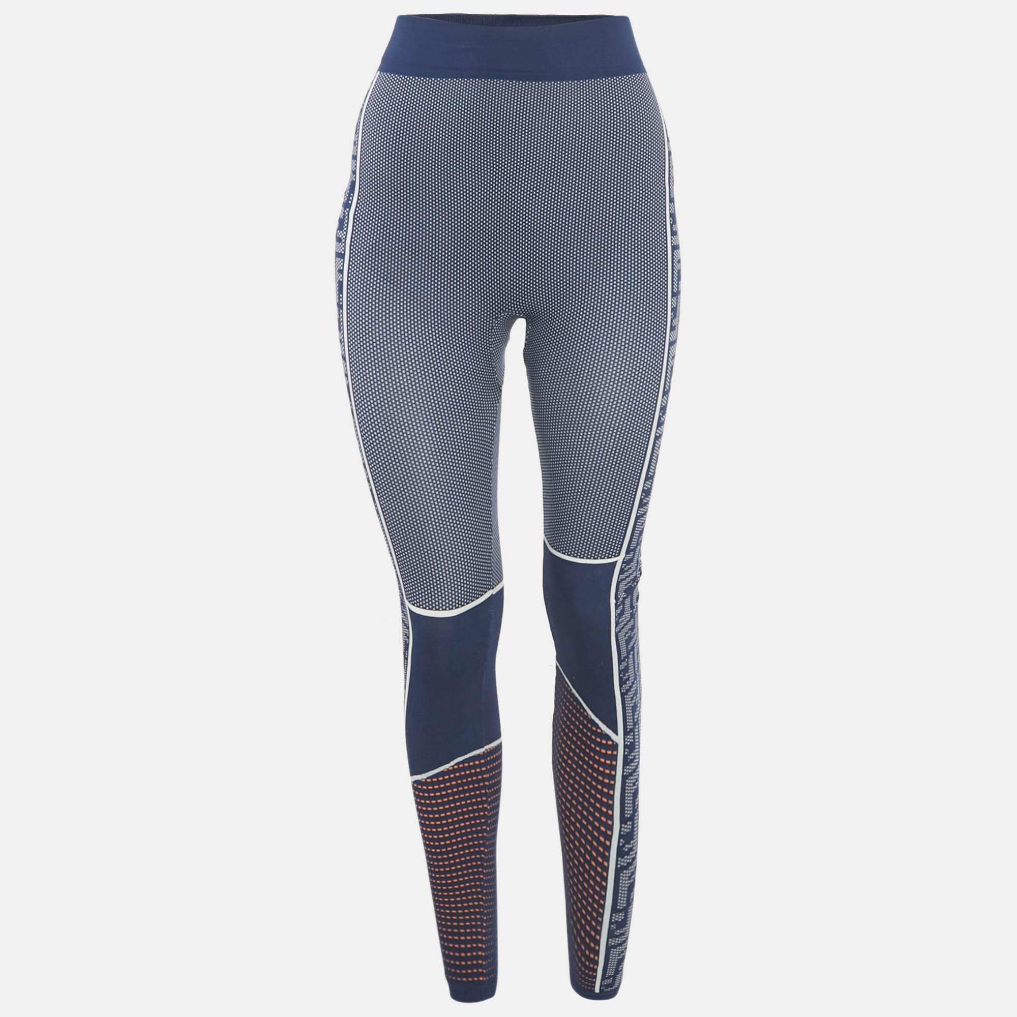 

Fendi Blue Patterned Technical Jersey Leggings S