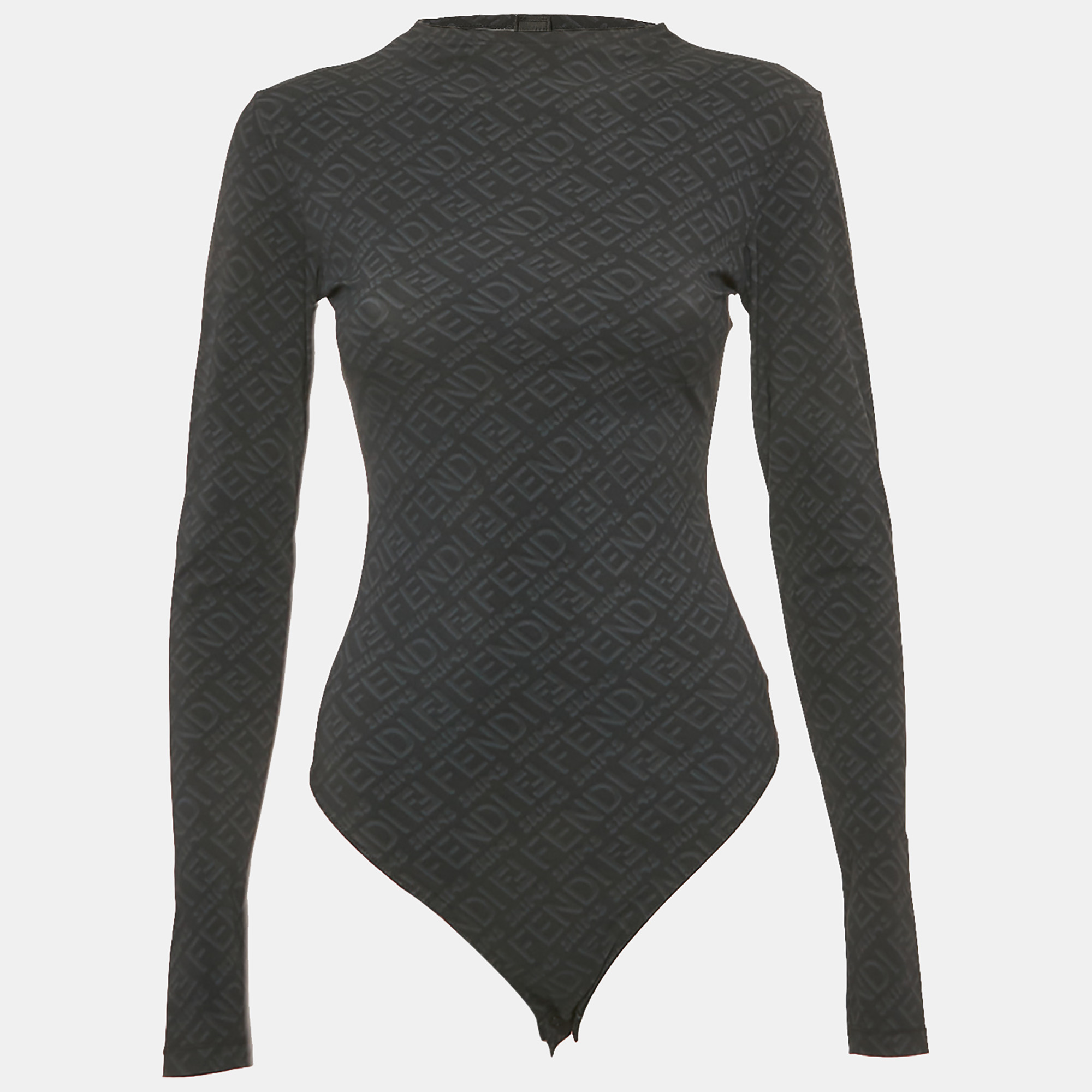 

Fendi x Skims Black Monogram Black Jersey Bodysuit M
