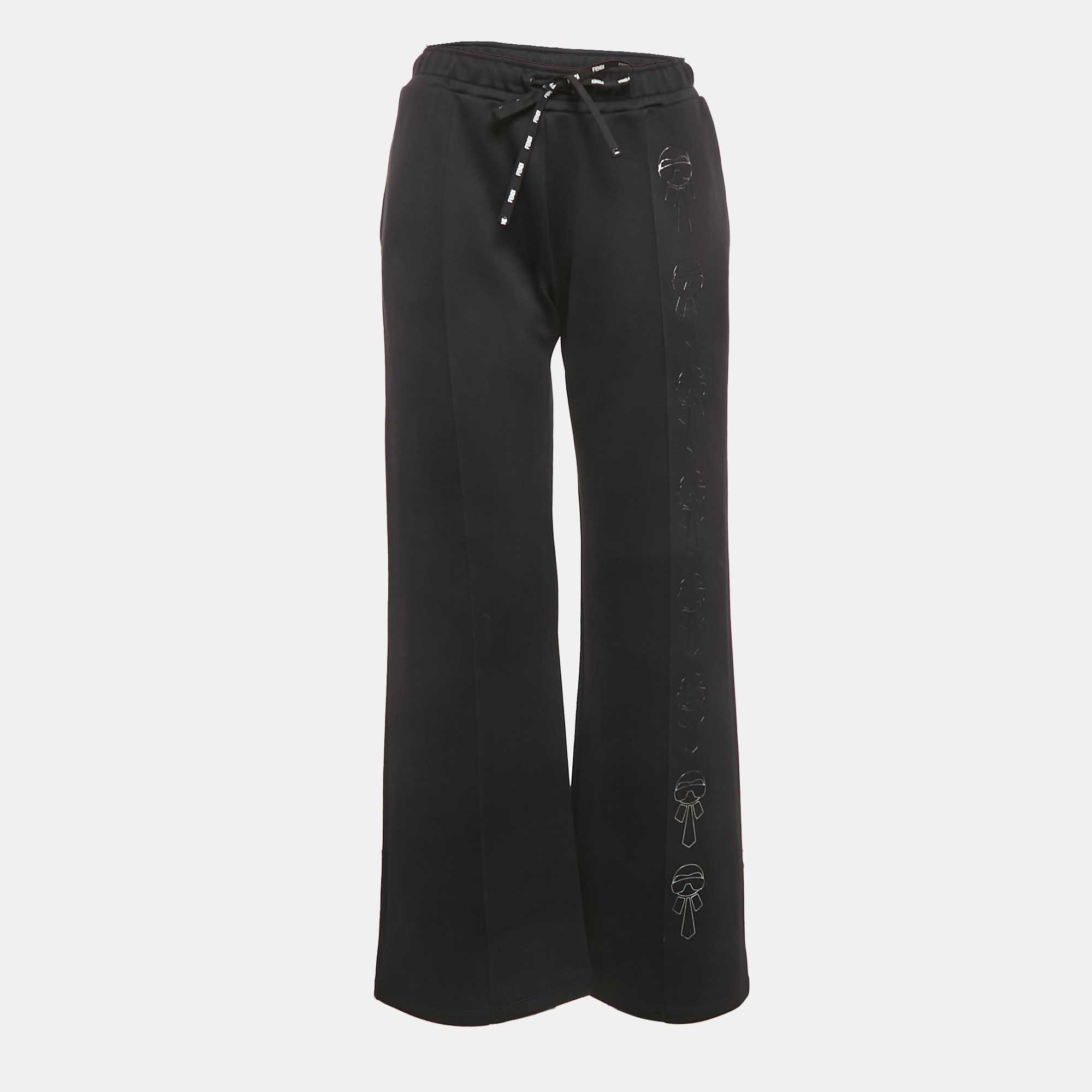 

Fendi Black Karl Lagerfeld Print Jersey Sweatpants S