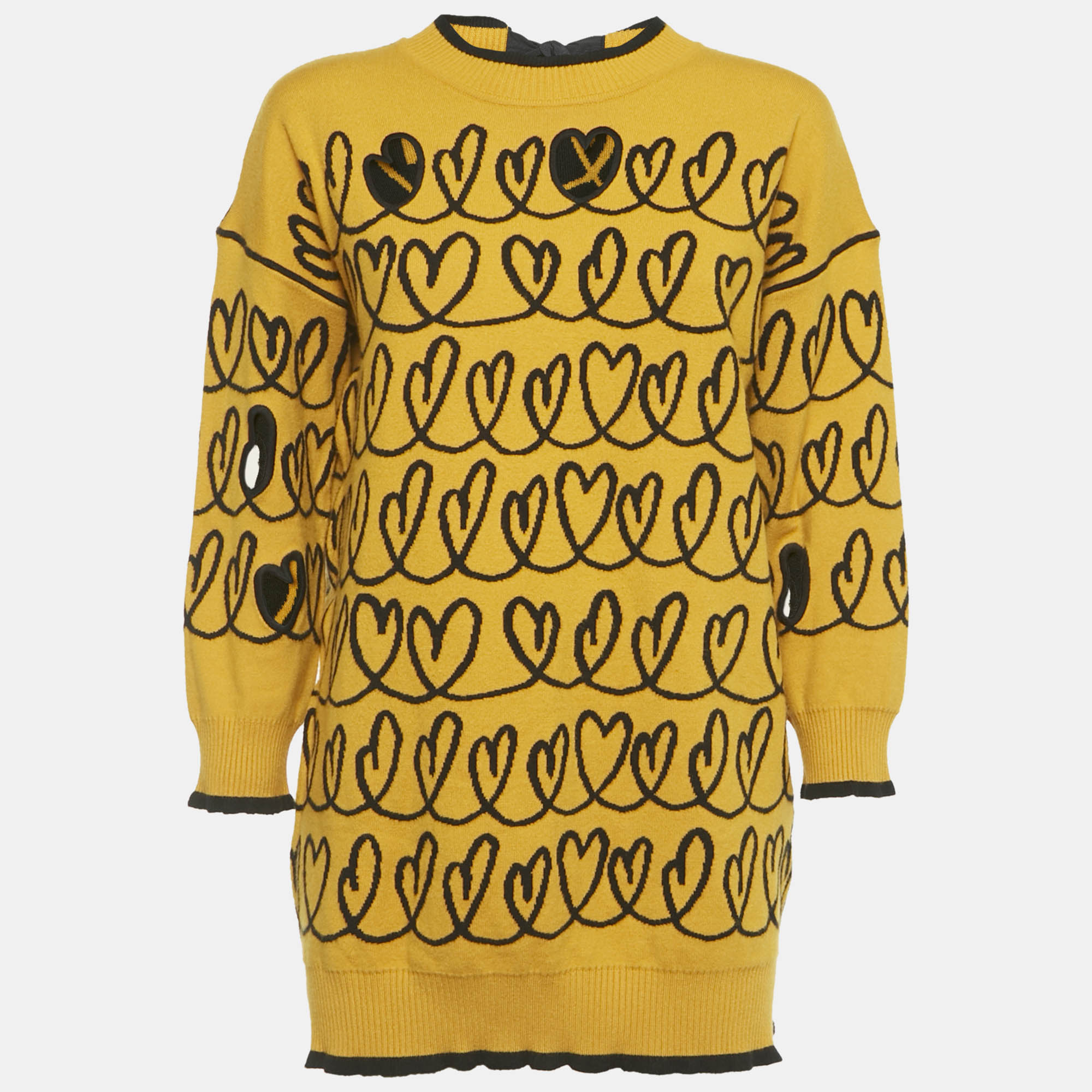 

Fendi Yellow Heart Cut-Out Knit Pullover L