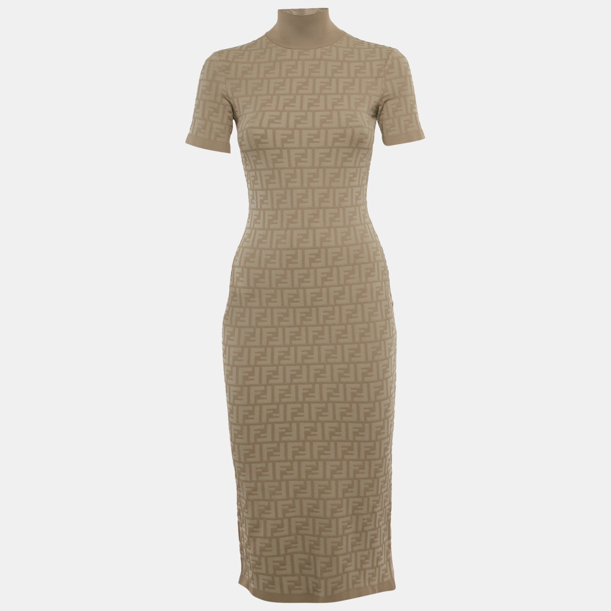 

Fendi Brown Monogram Knit Midi Dress S