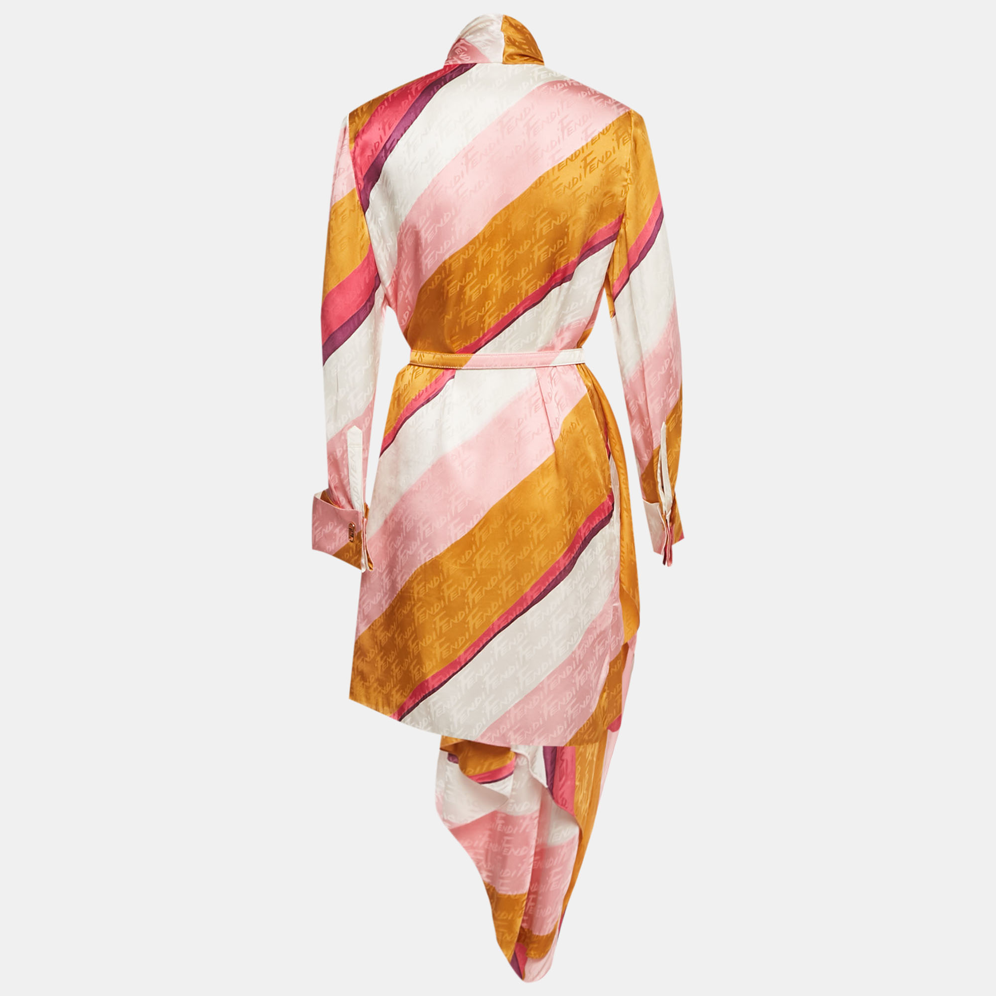 

Fendi Multicolor Monogram Print Silk Short Dress M