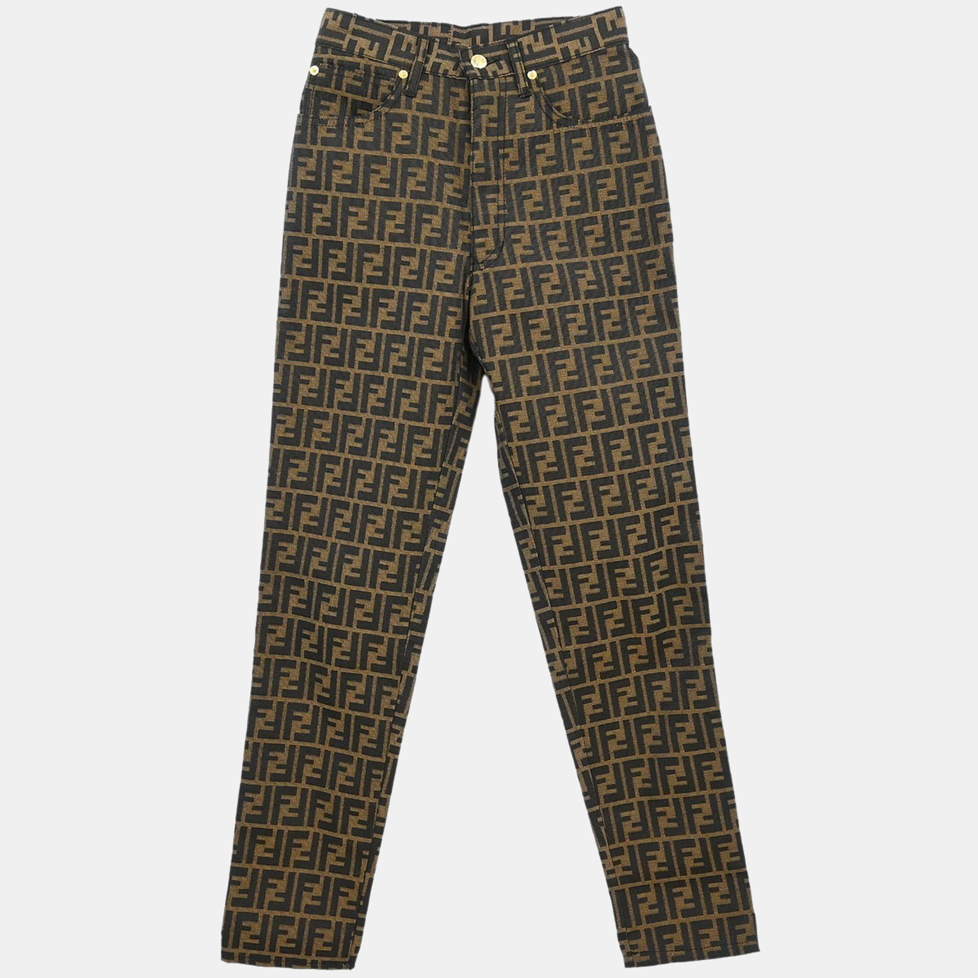 Click to view more detailed imagery on our partner's website Pre-owned Fendi Zucca Long Pants Brown #40 In Black