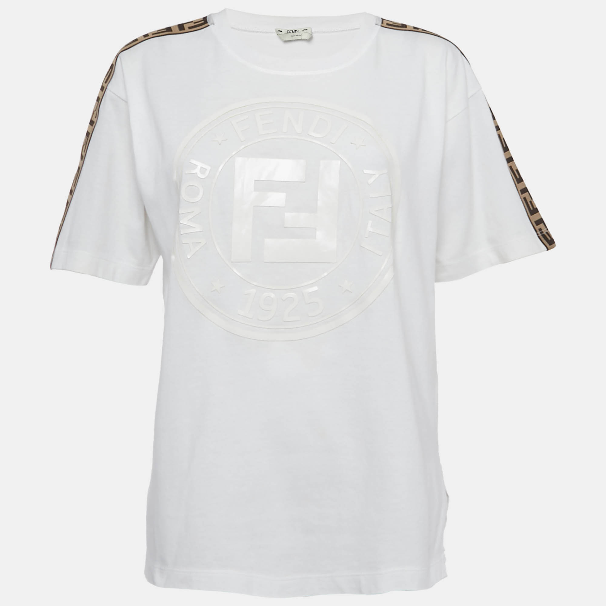 

Fendi White FF Logo Cotton Crew Neck T-Shirt M