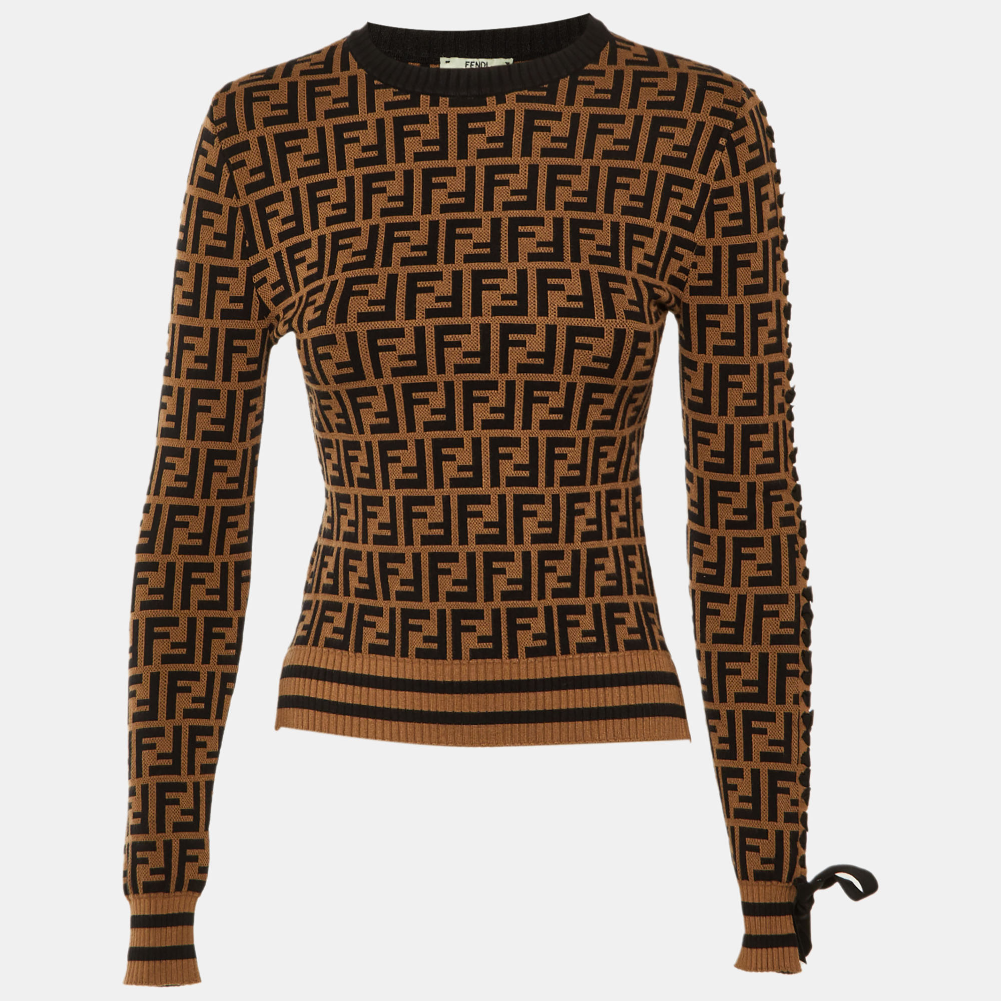 

Fendi Brown Zucca Knit Sweater XS