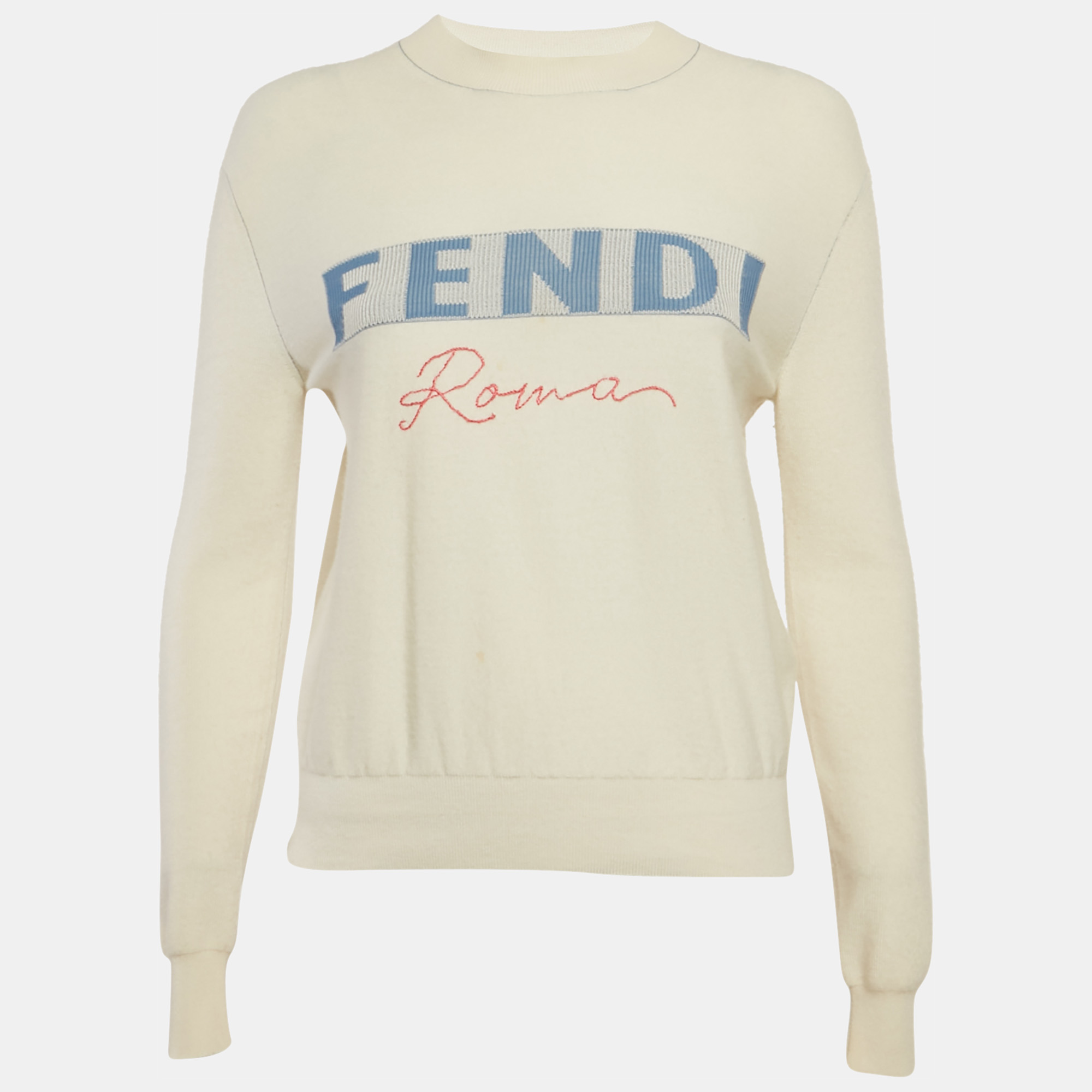 

Fendi Cream Printed Cashmere Crewneck Sweatshirt S