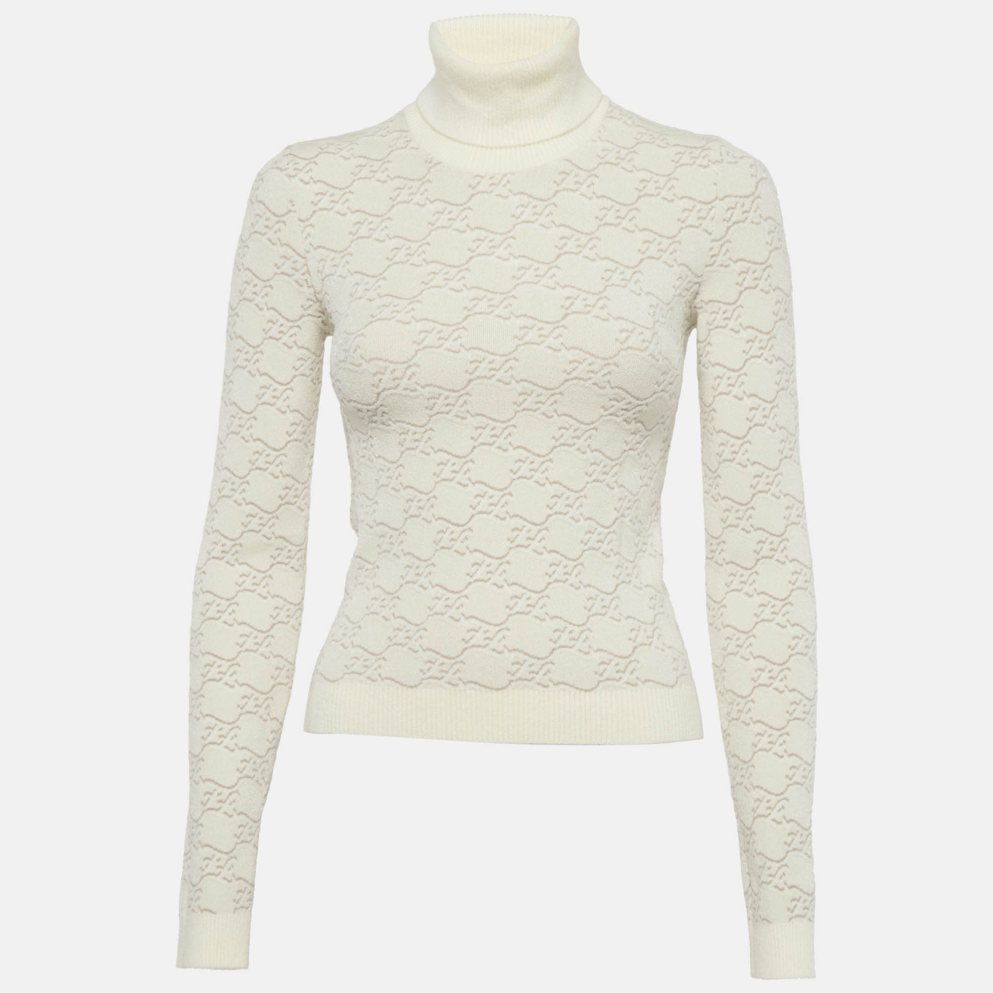 

Fendi Off-White 3D FF Karligraphy Motif Turtleneck Sweater XS