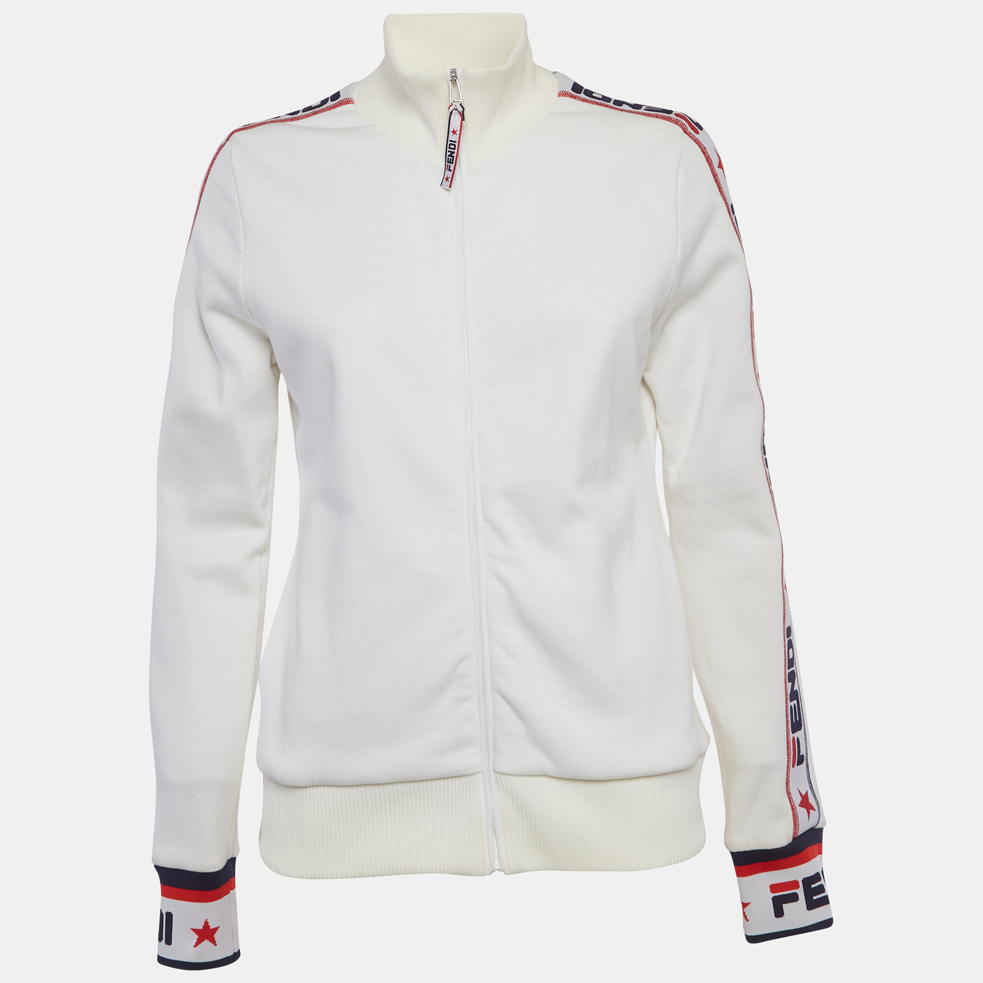 

Fendi x Fila White Logo Band Technical Jersey Jacket M