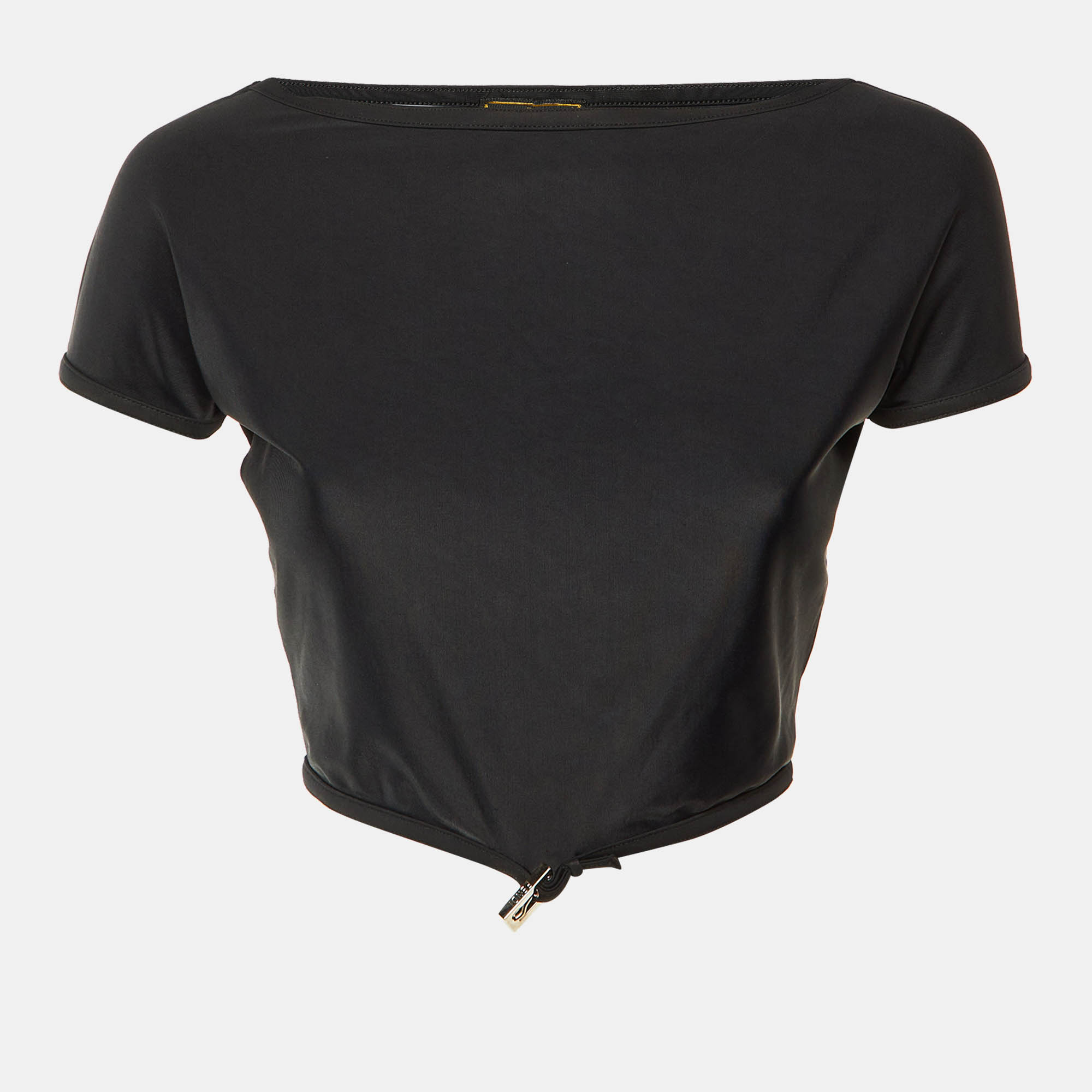 

Fendi Mare Vintage Black Jersey Crop Top M