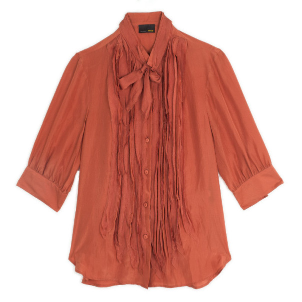 Fendi Silk Orange Shirt S