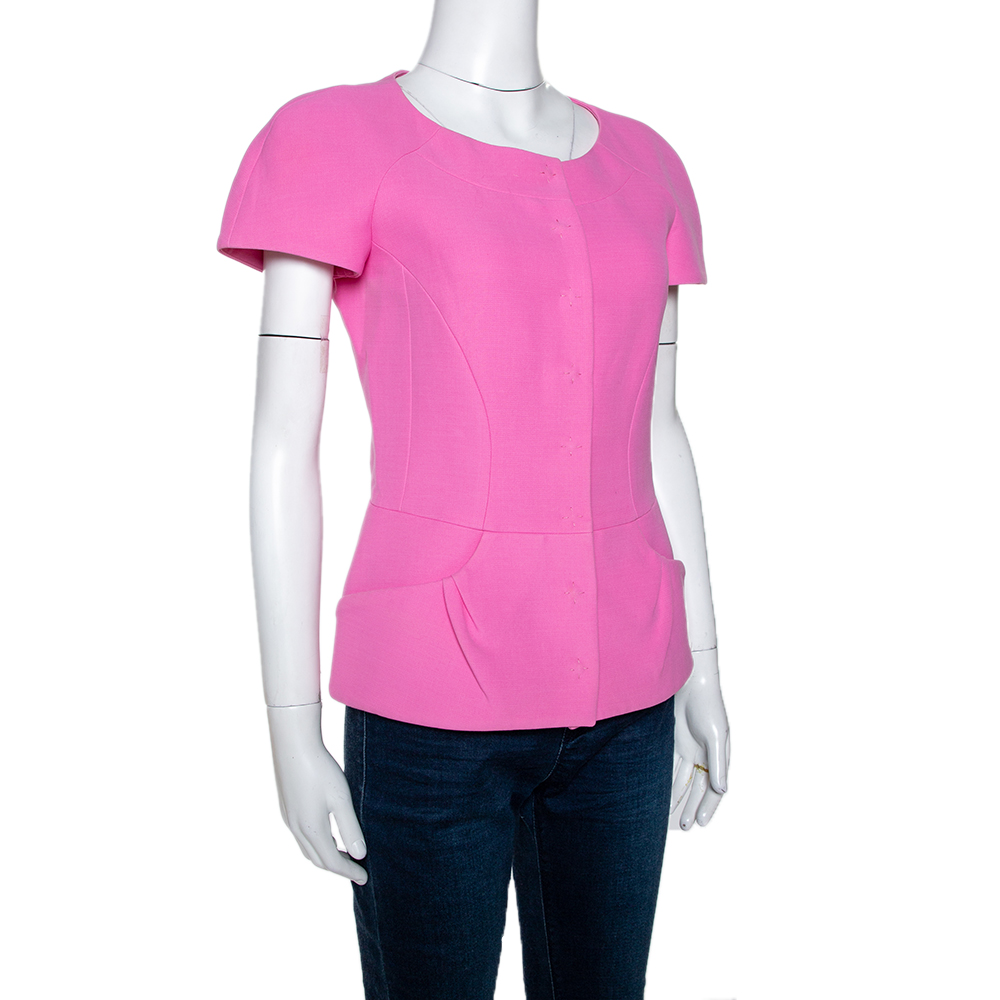 

Fendi Pink Cotton Button Front Blouse