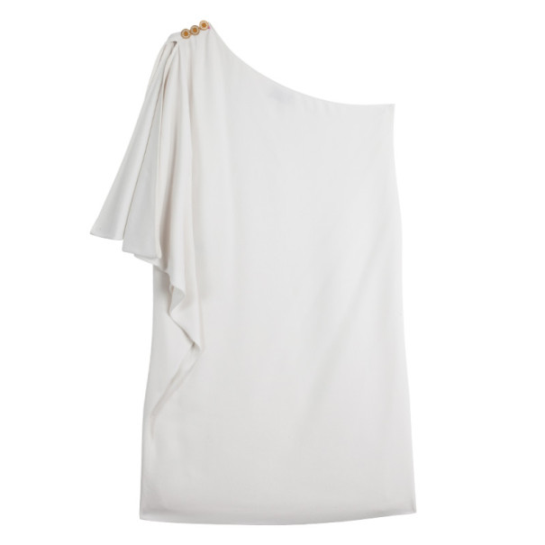 Pre Owned Fendi White Off Shoulder Dress M