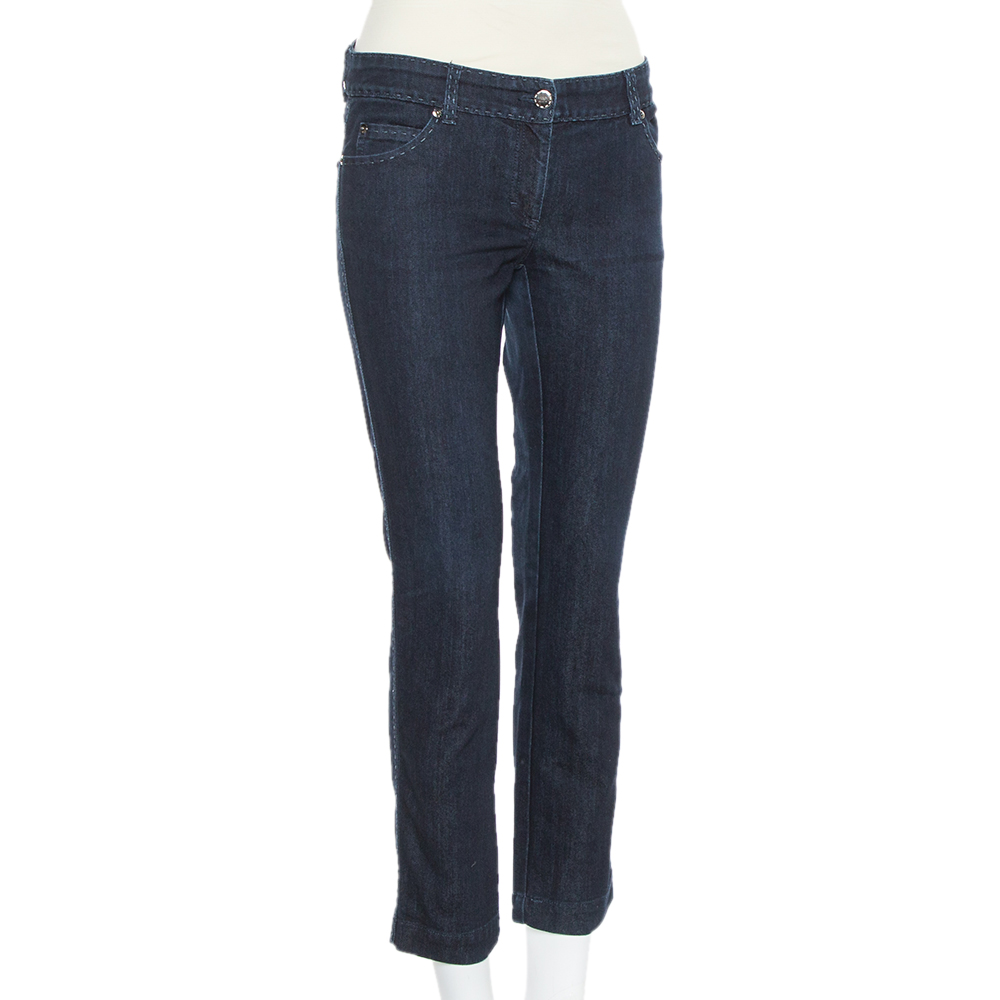 

Fendi Navy Blue Denim Skinny Fit Selleria Serie Numerata Jeans