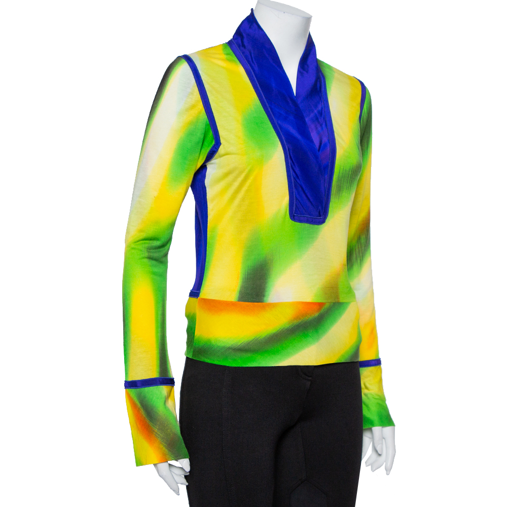 

Fendi Multicolor Modal Knit V-Neck Top