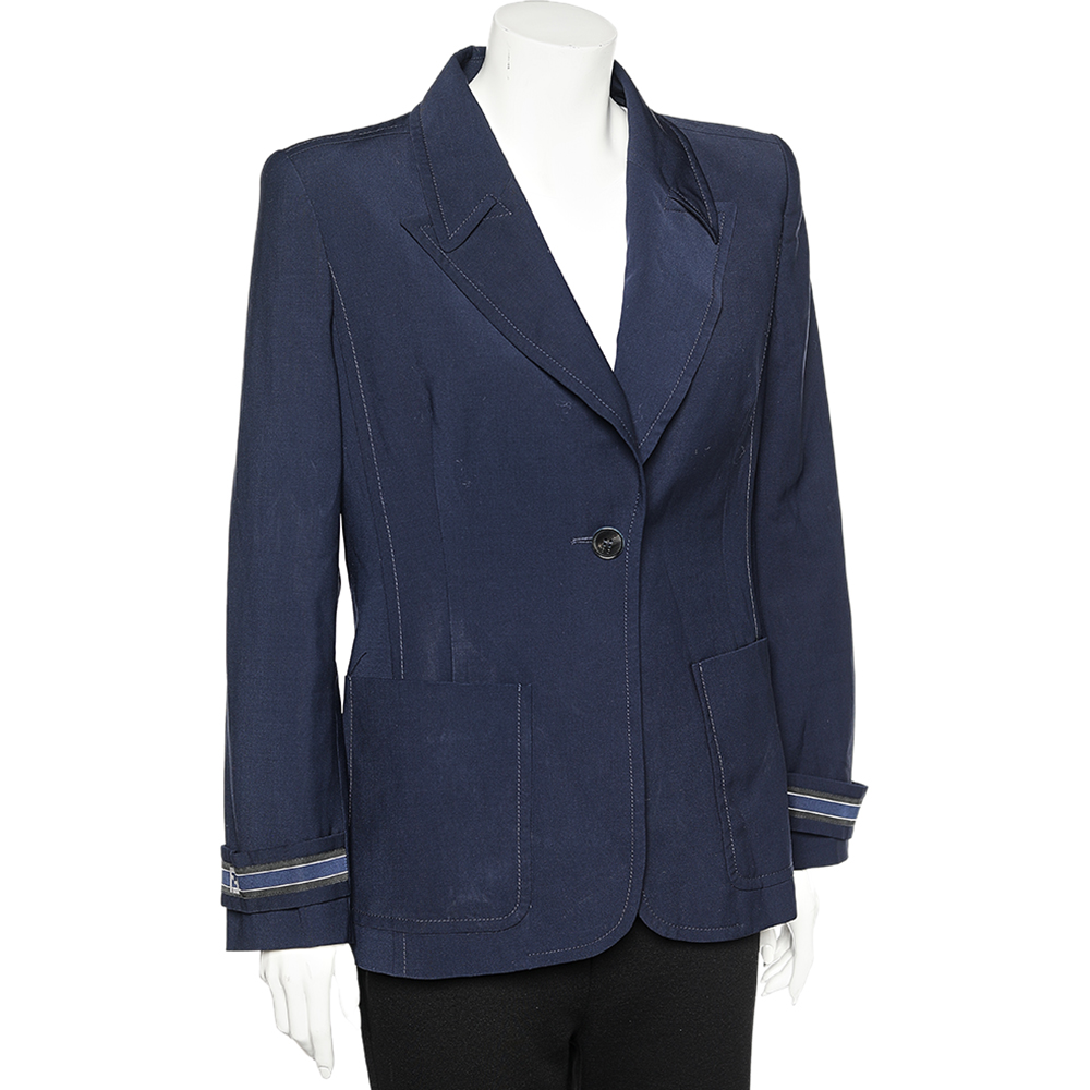 

Fendi Dark Blue Wool Blend Blazer