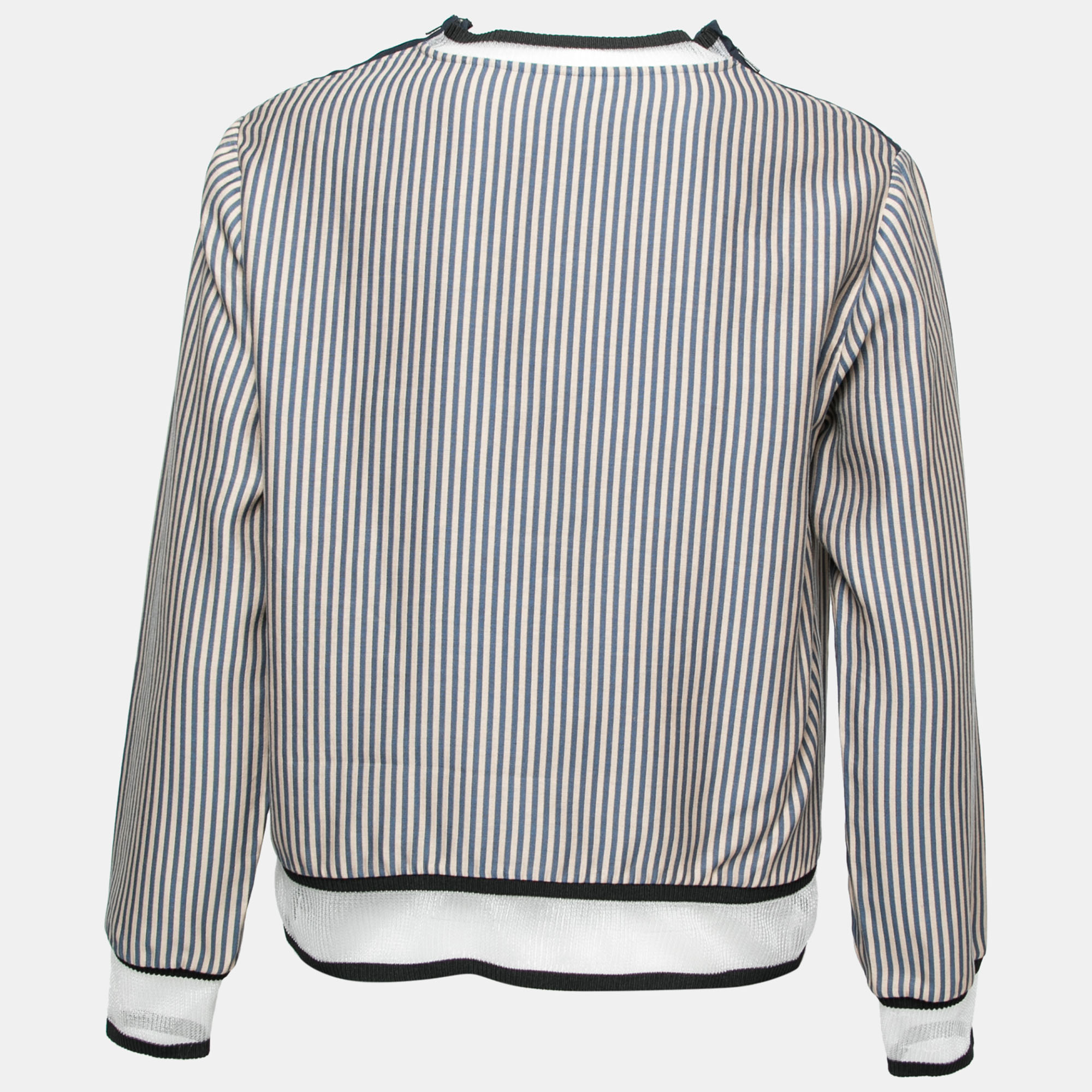 

Fendi Blue & Beige Striped Cotton Long Sleeve Sweatshirt