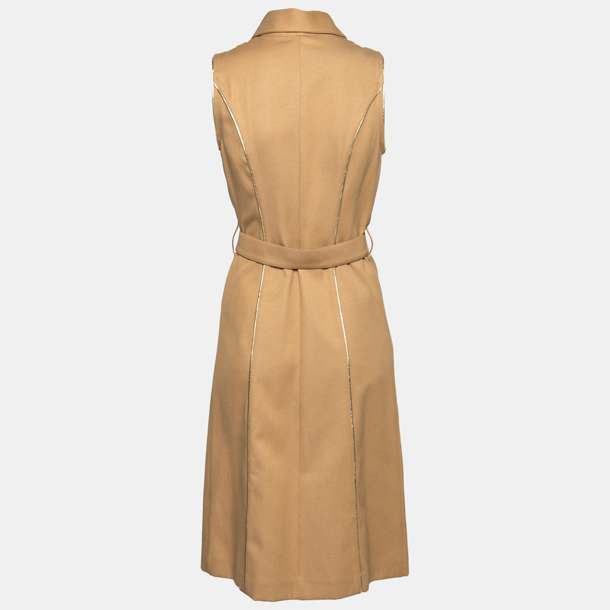

Fendi Beige Cotton Button Front Belted Dress