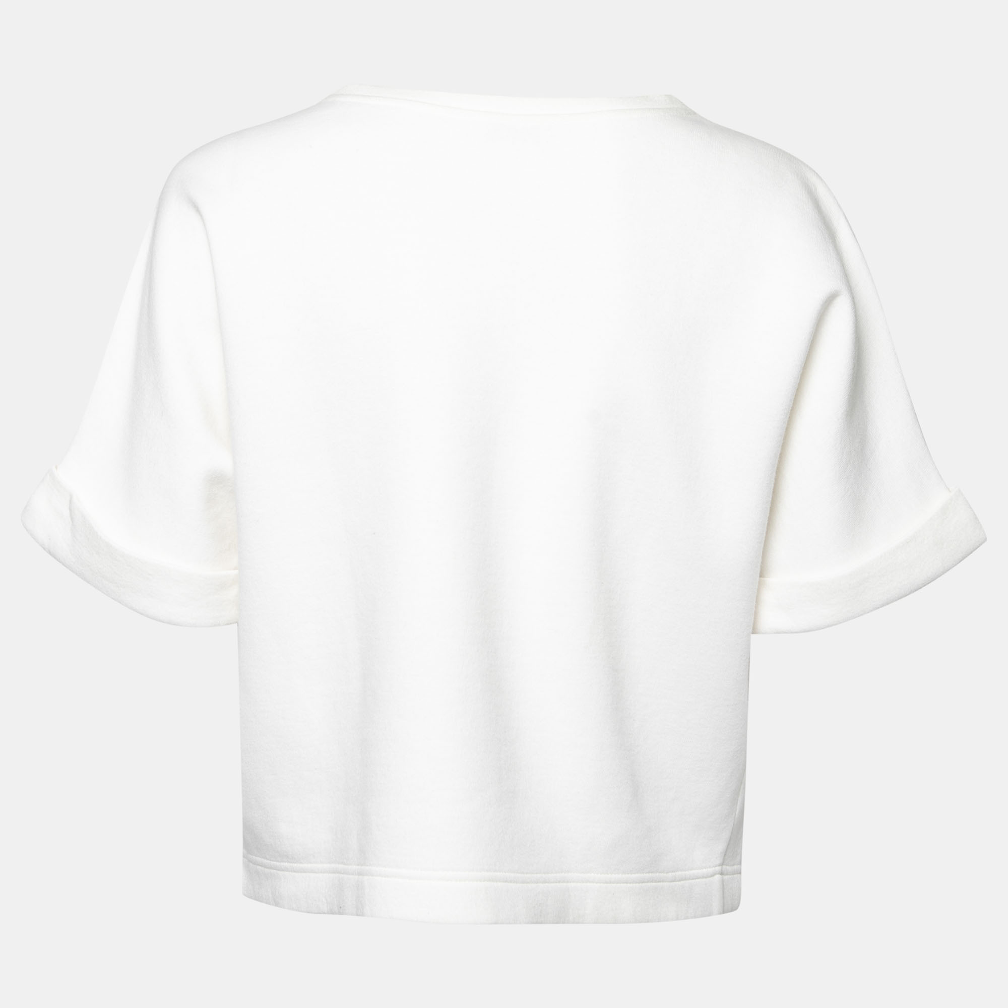 

Fendi White Monster Eye Printed Cotton Crop Top