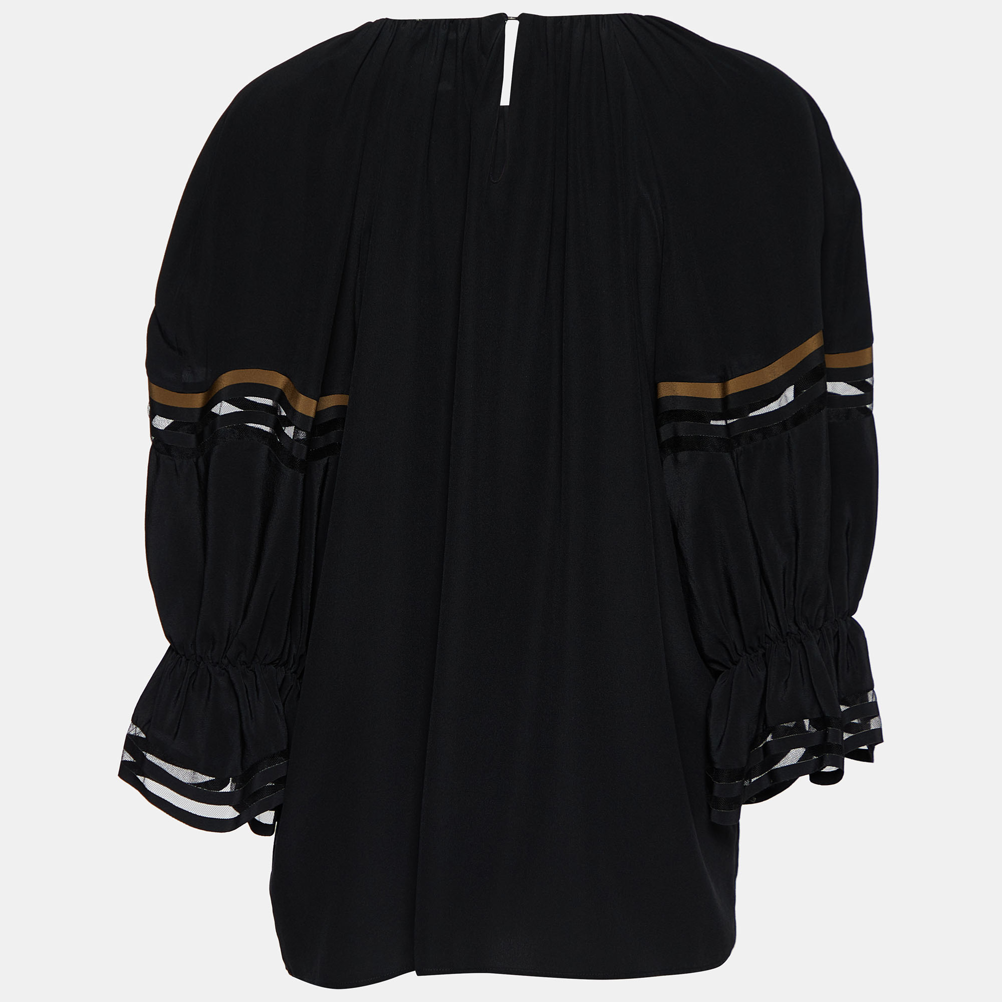 

Fendi Black Silk Ruffled Sleeve Blouse