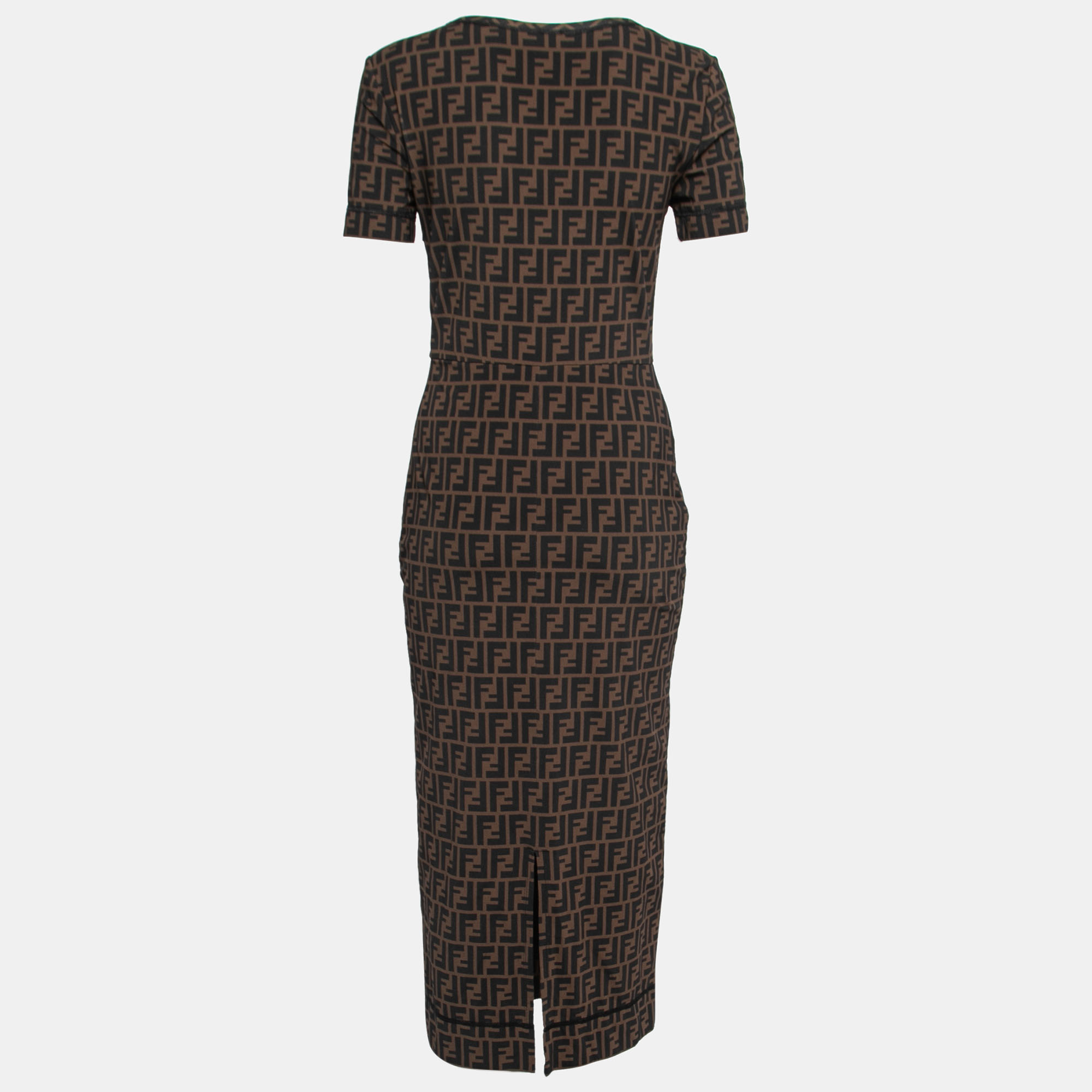 

Fendi Brown Zucca Monogram Mesh Sheath Dress