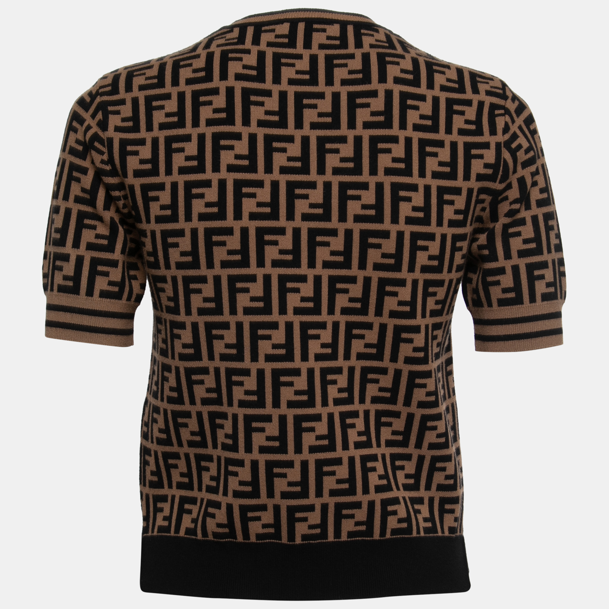 

Fendi Brown Zucca Monogram Knit Pullover Top