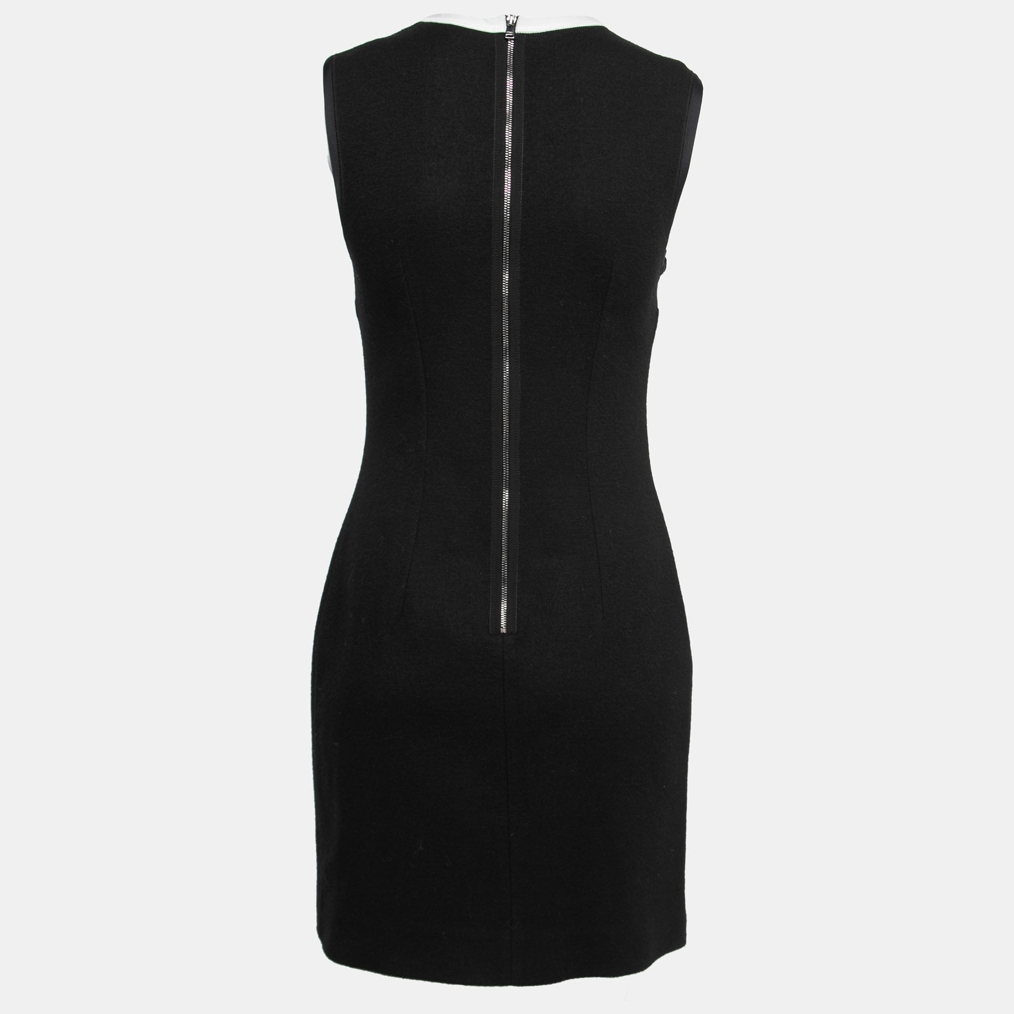 

Fendi Black Wool Purple Panelled Shift Dress