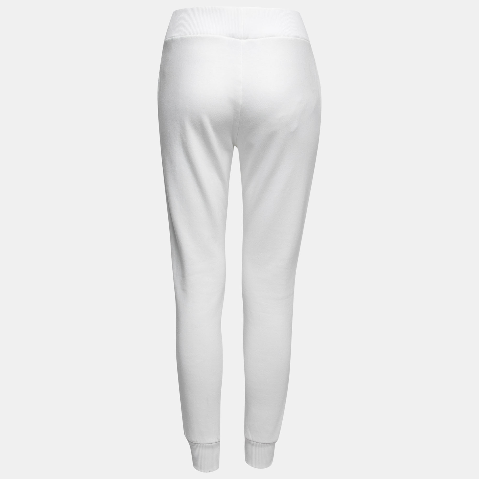 

Fendi White Cotton Logo Tape Trimmed Joggers