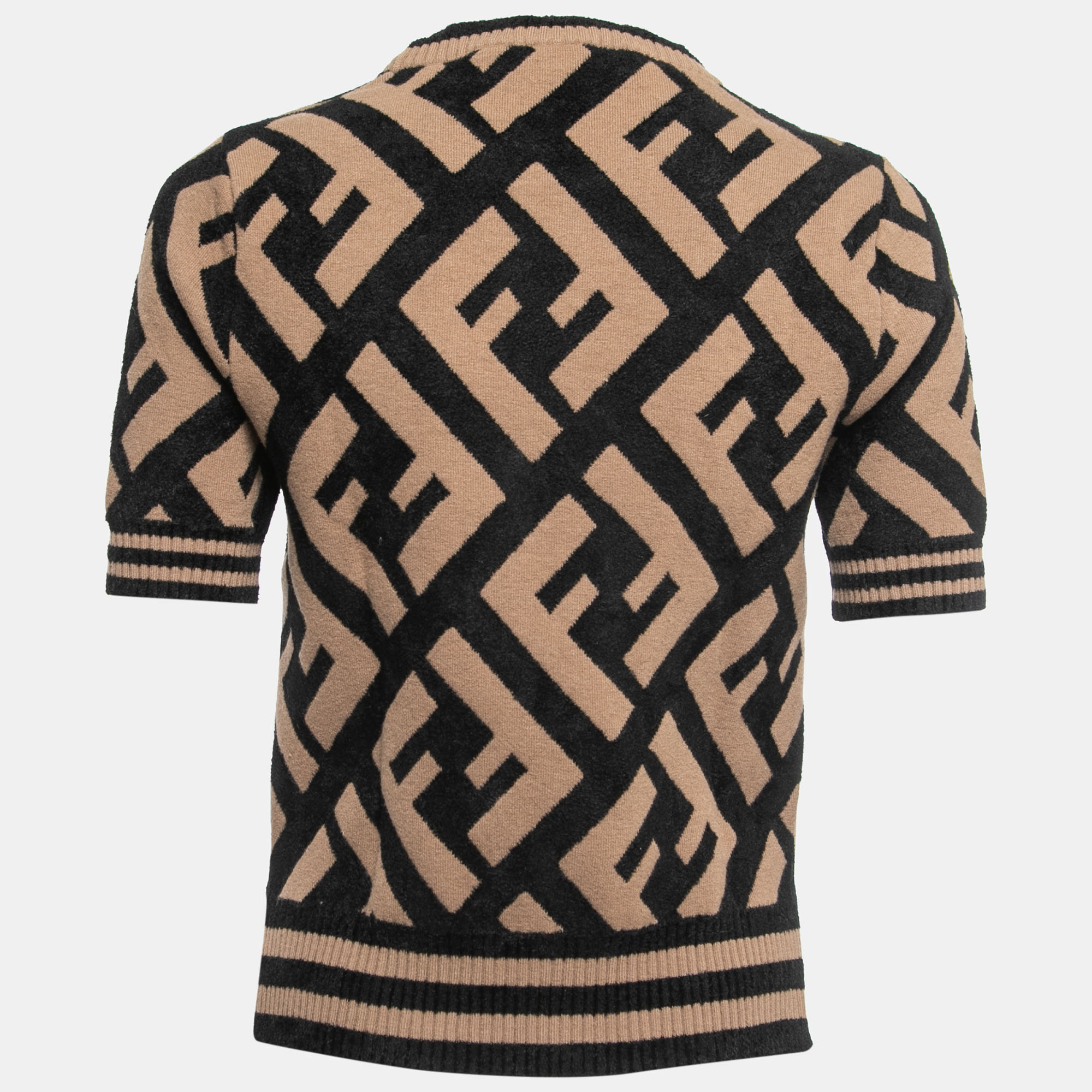 

Fendi Brown FF Logo Knit Pullover