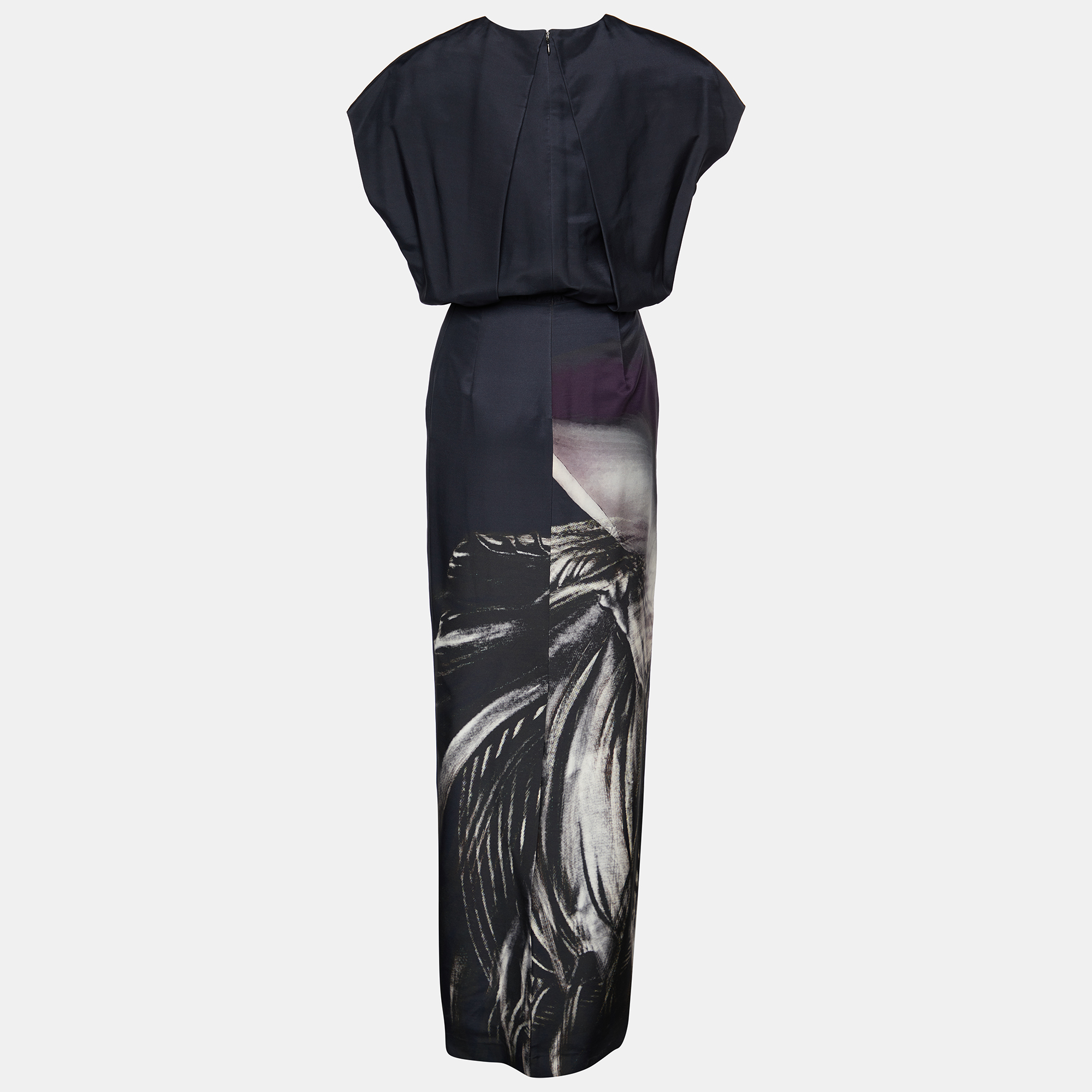 

Fendi Black Printed Silk Maxi Dress