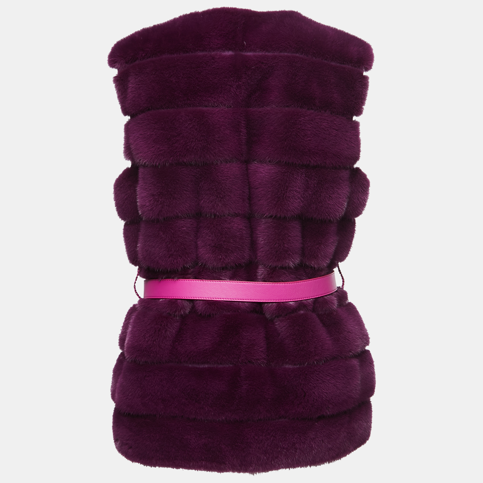 

Fendi Purple Fox Fur Belted Vest